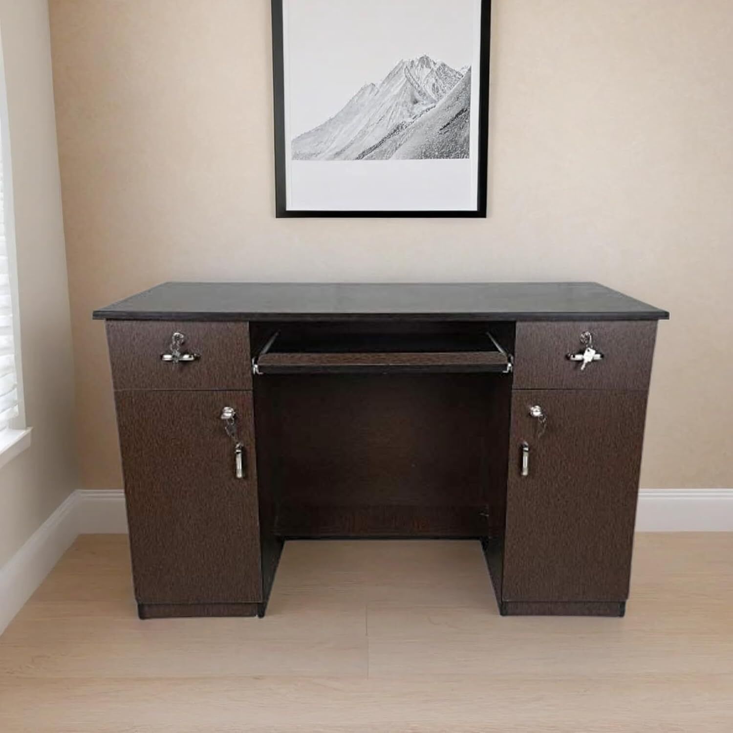caspian Home & Office Table/Study Table with Drawer & Shelves | Work from Home Table Engineered Wood Study Table-picture-39