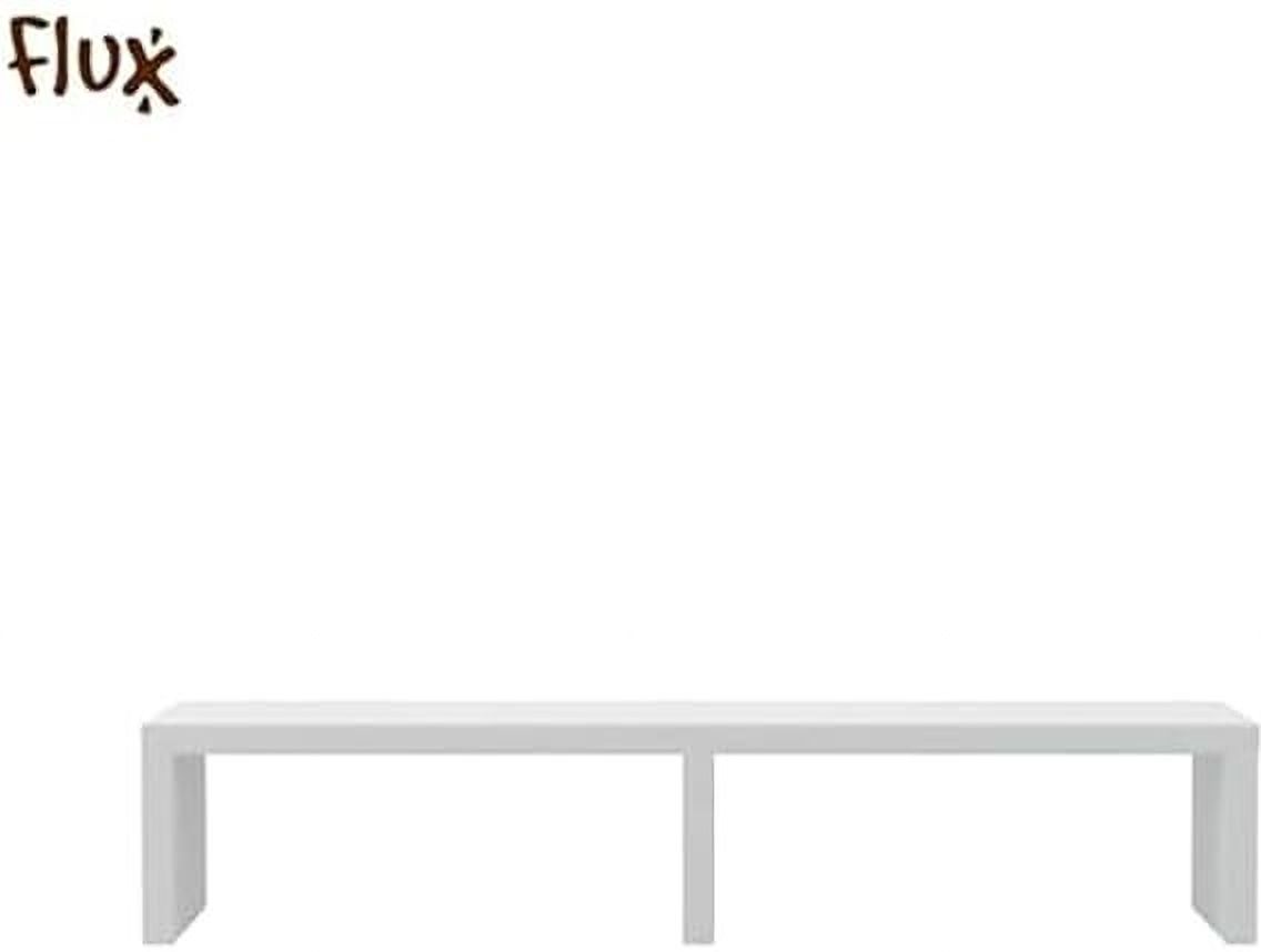 Flux Space-Saving Solution: White Monitor Stand with Storage Compartment Engineered Wood Multipurpose Table-image-4