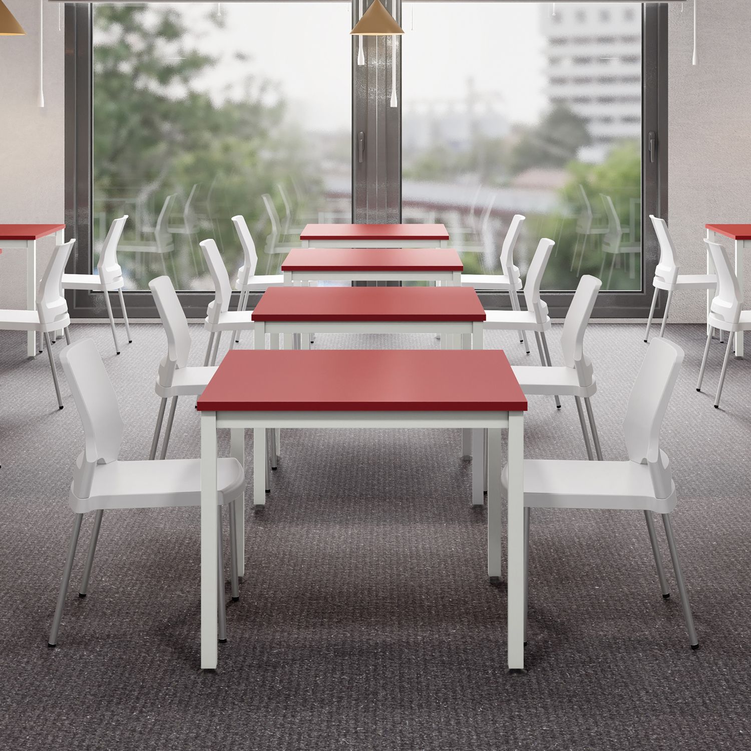 Brew Square Café Engineered Wood Office Table-image-20