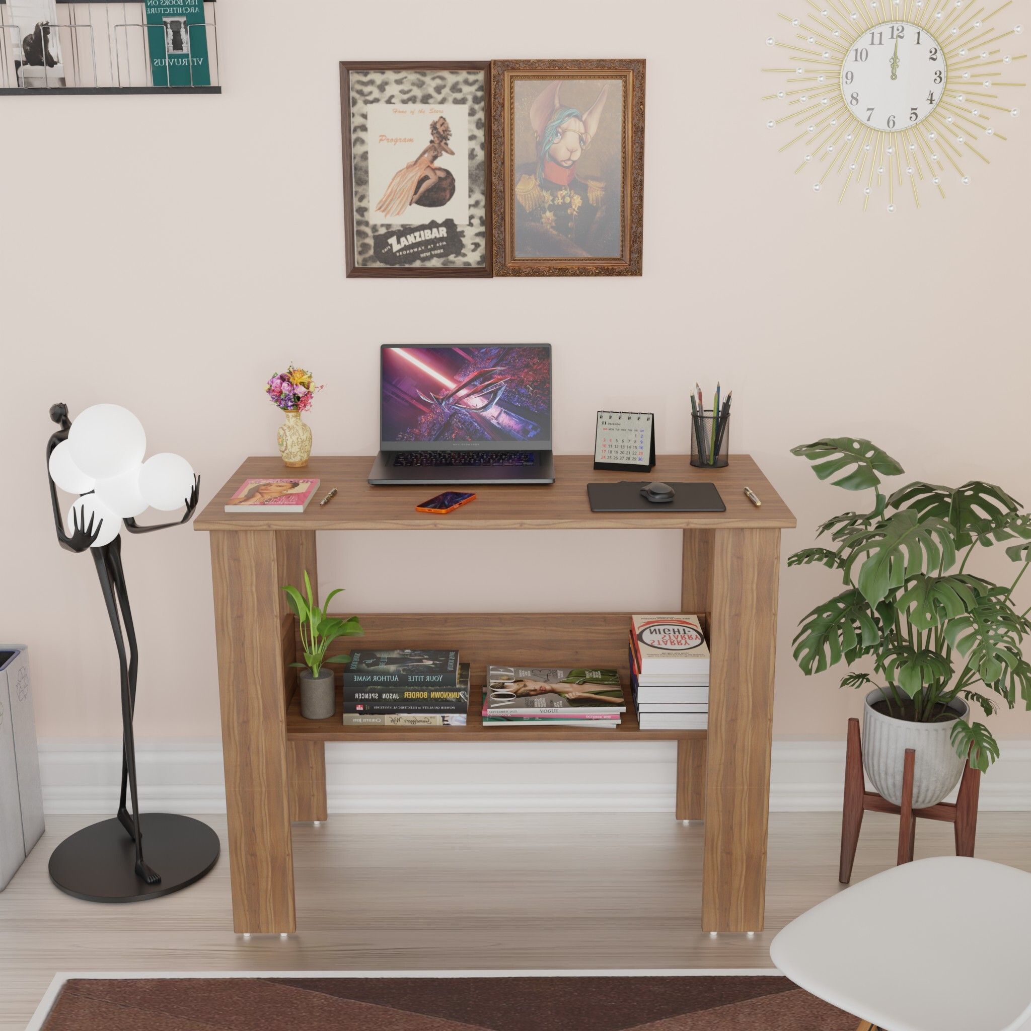 Portable Work From Home Study Desk Engineered Wood Office Table Engineered Wood Study Table-image-9