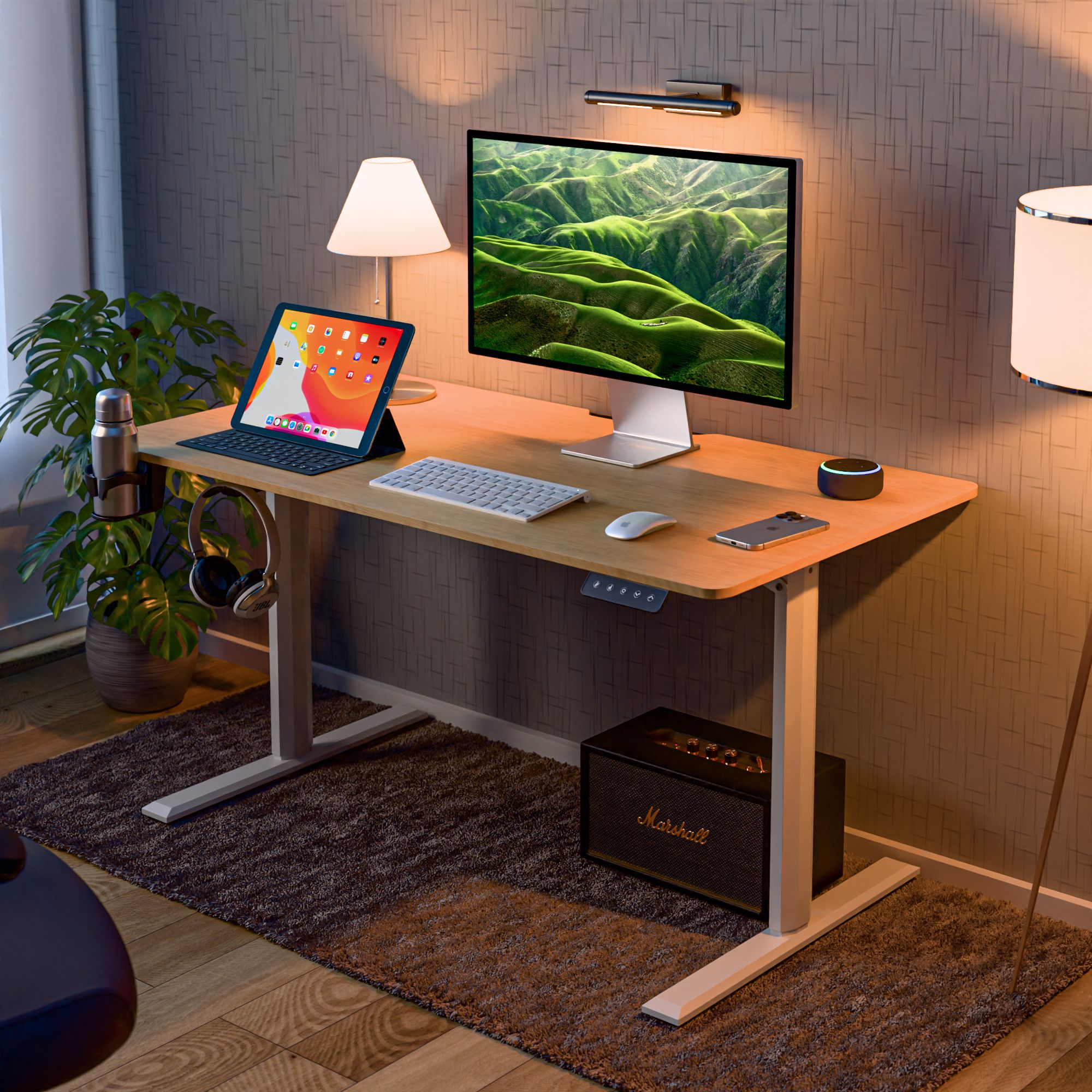 Imperium Multi-Purpose Electric Height Adjustable Study Table | Engineered Wood Office Table-image-42