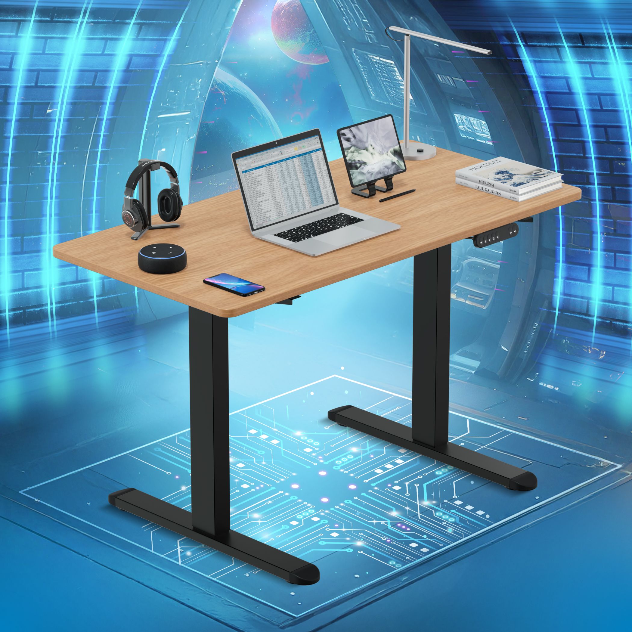 the sleep company Adjustable Desk 1200x600x700 | Sit-Stand Ergonomic Table | Engineered Wood Office Table-picture-27