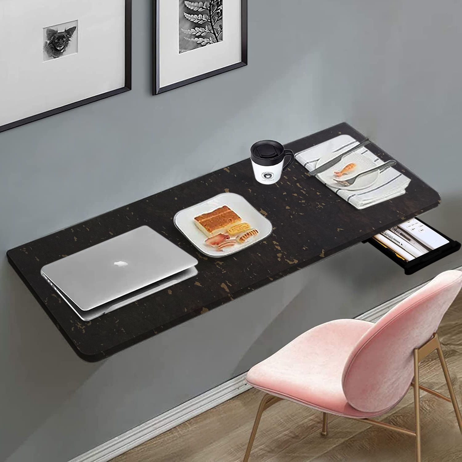 torche Wall Mounted Table (16 x 31.5) Solid Wood Study Table-picture-11