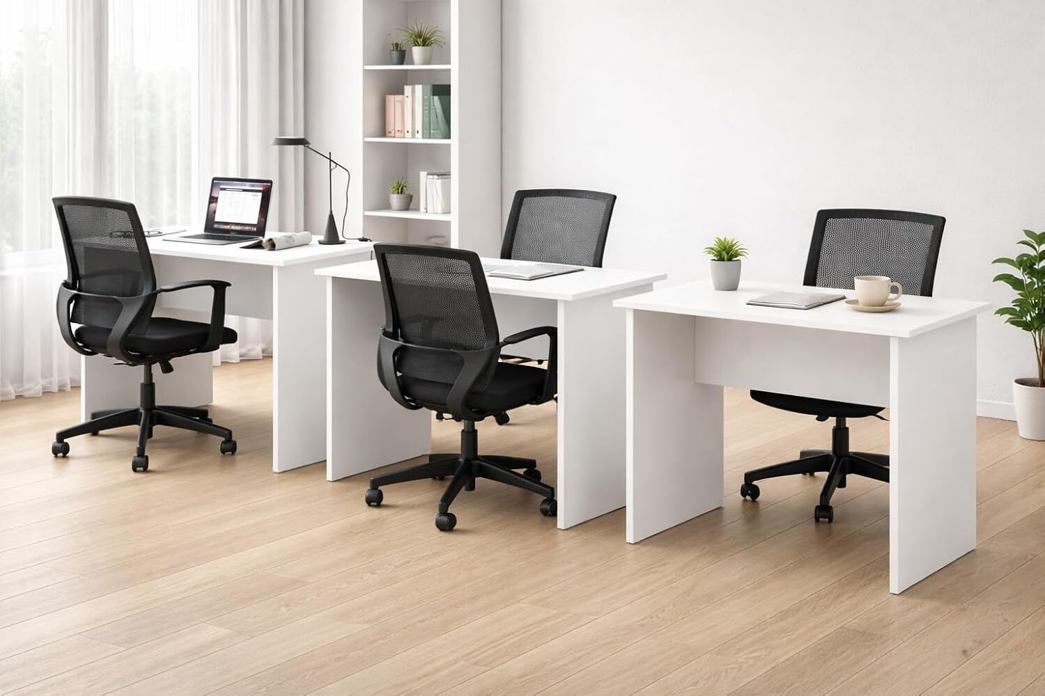 Combo of 3 Engineered Wood 75cm Height Prime Desk Office Table for 6-8 Employees Engineered Wood Office Table-image-8