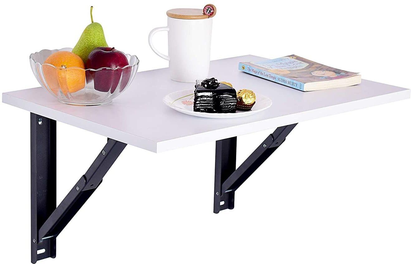 Folding Wall Mounted Study Table /Office /Laptop Table Foldable (16"X24" inches) Solid Wood Study Table-image-33