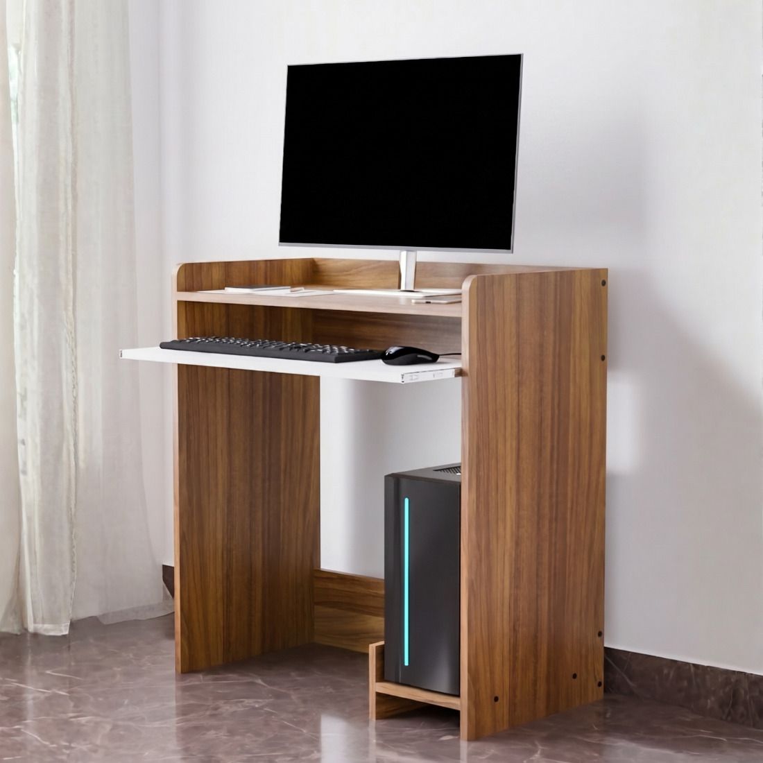 neuspace Nord Computer Study Table with Keyboard Tray & CPU Stand Engineered Wood Study Table-picture-14