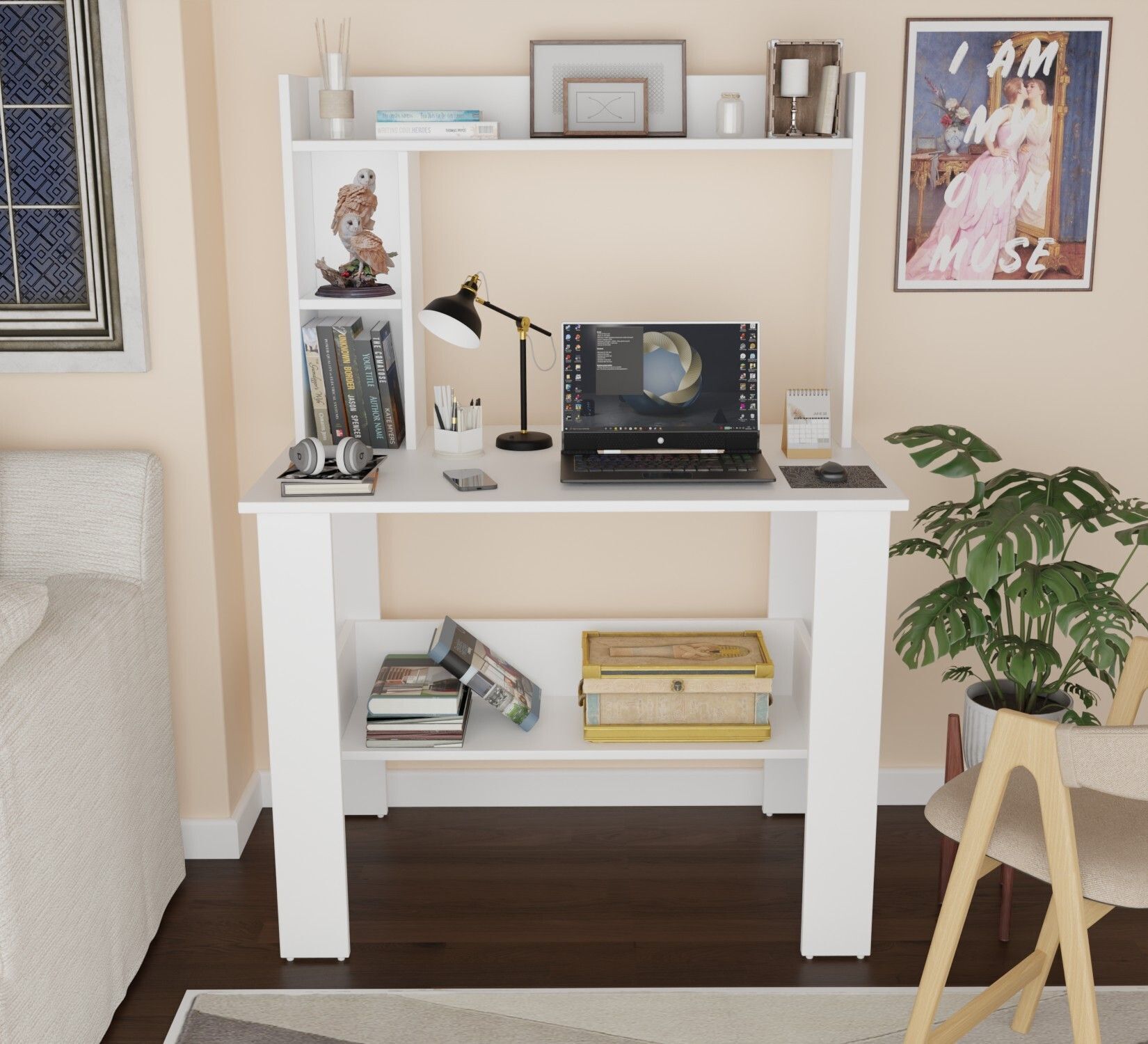 Portable Work From Home Study Desk Engineered Wood Office Table Engineered Wood Study Table-image-36
