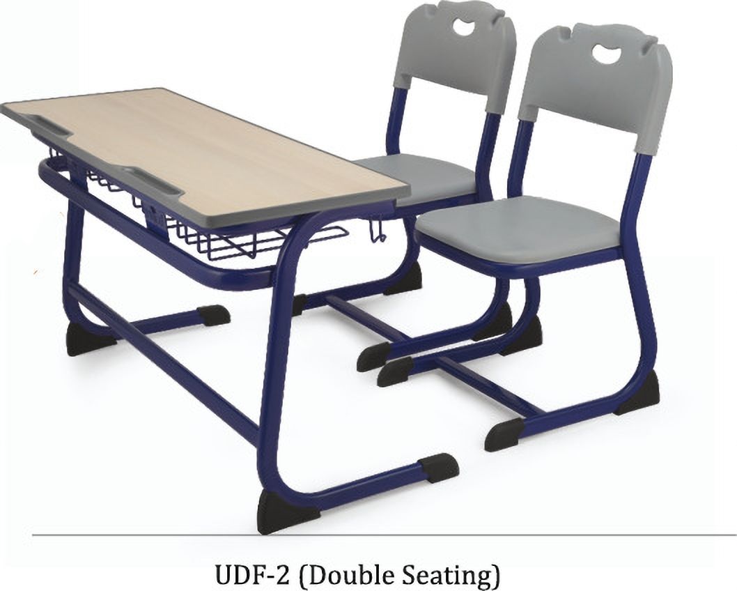 OffheMan UDF Double Seating Desk Engineered Wood Study Table-picture-0