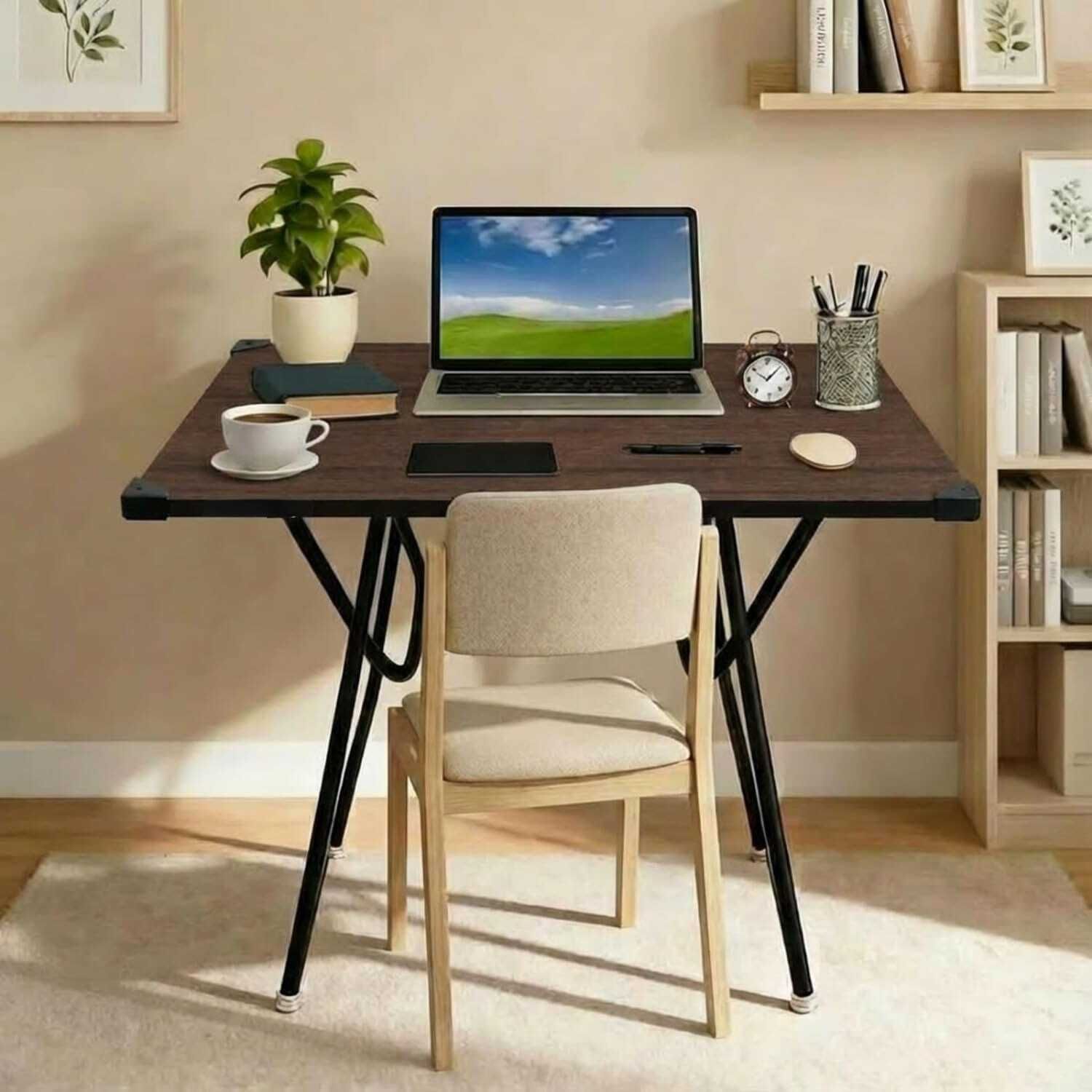 mighty home Multi Purpose Space Saver, Portable & Foldable Wooden /Desk for Home & Office Engineered Wood Study Table-picture-12