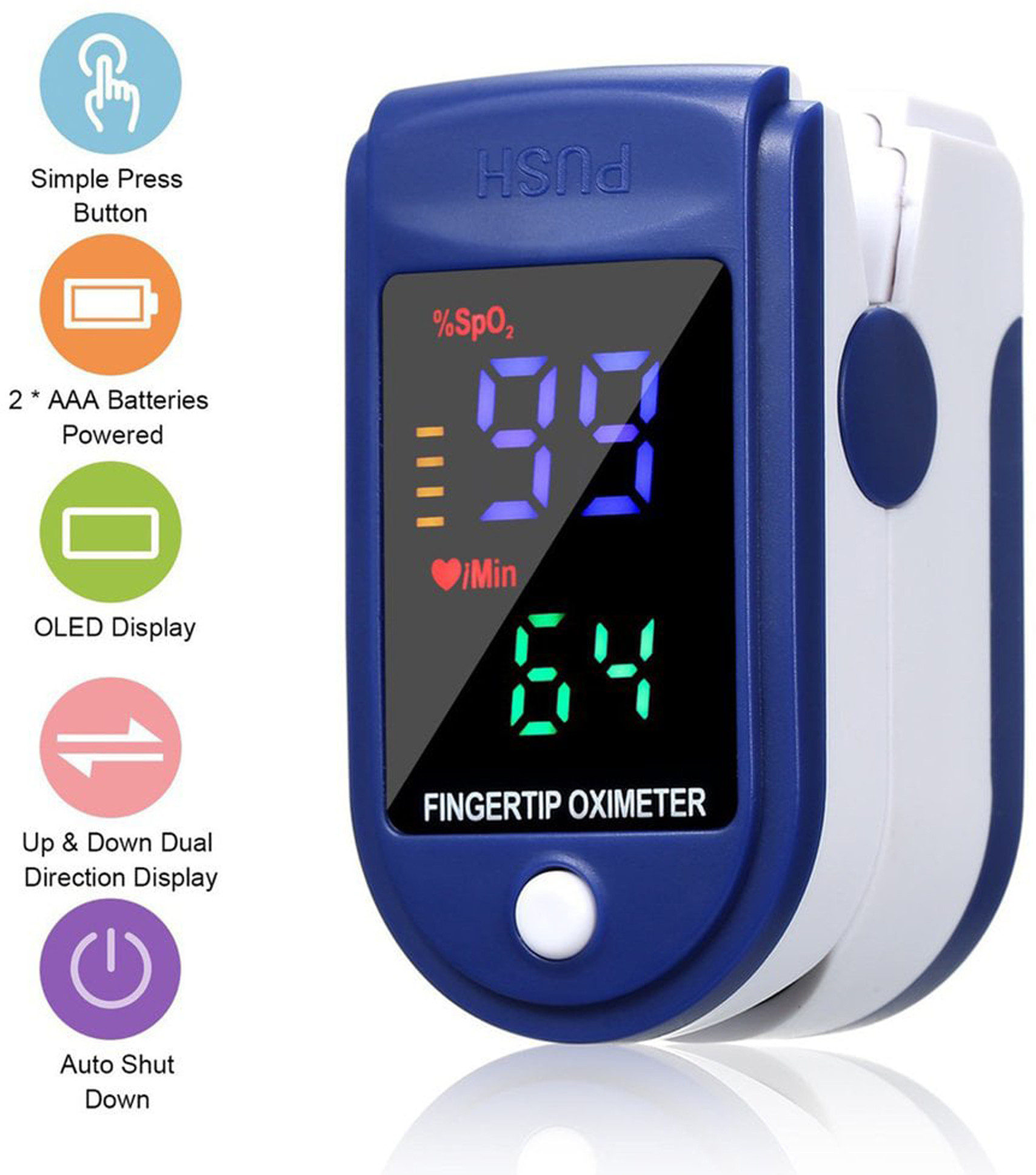 cool indians Digital Pulse Oximeter Measure SpO2 & Pulse Rate Instantly Pulse Oximeter(Blue) Multi-Range Ohmmeter image 1