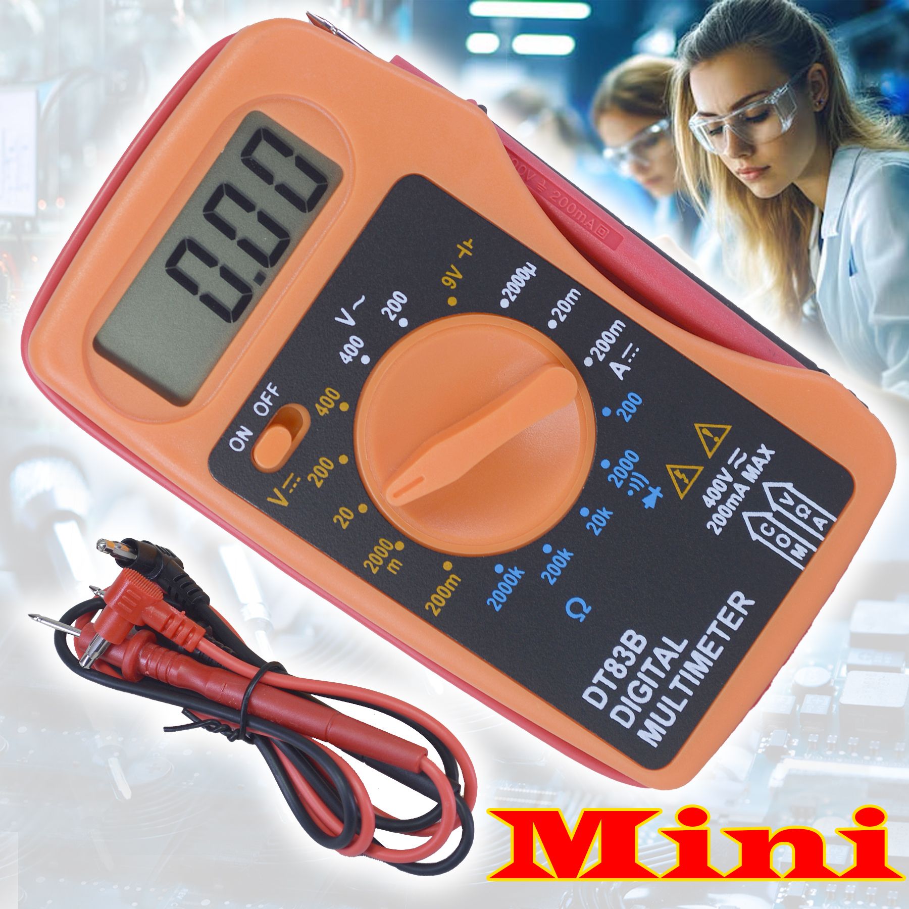Mini DT83B LCD Display Digital Multi-Meter Multimeter MT08 Multi-Range Ohmmeter-image-6