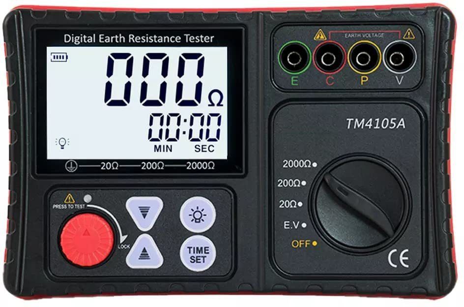 Earth Resistance Tester, High Precision Megohmmeter with Ground Voltage Test Multi-Range Ohmmeter-image-14