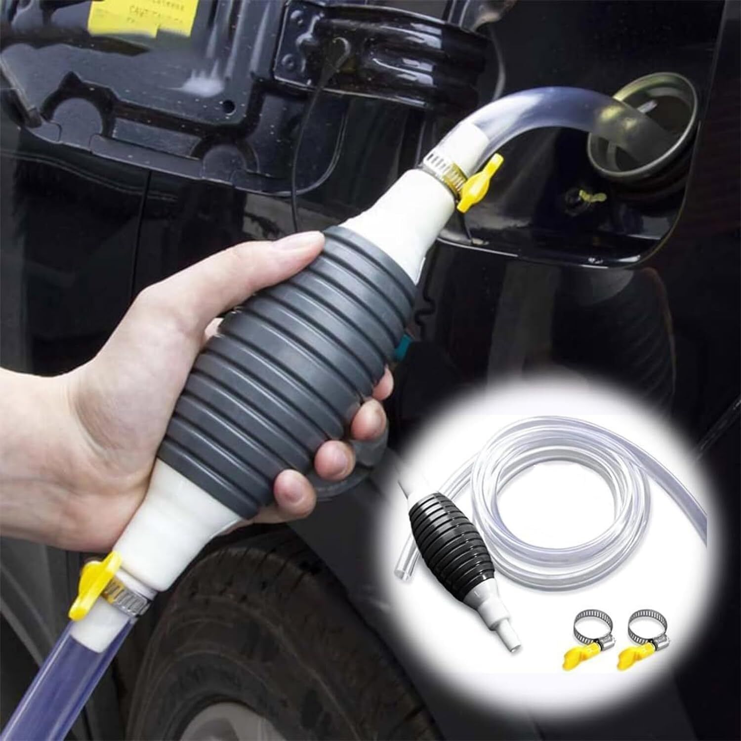 akshify Heavy Duty Fuel Transfer Pump with 2 Meter Hose | Portable Manual Siphon Pump Plastic Funnel Tube-picture-26