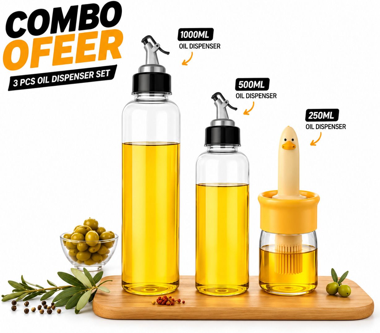 kitchera exim 1000 ml Cooking Oil Dispenser Set-picture-15