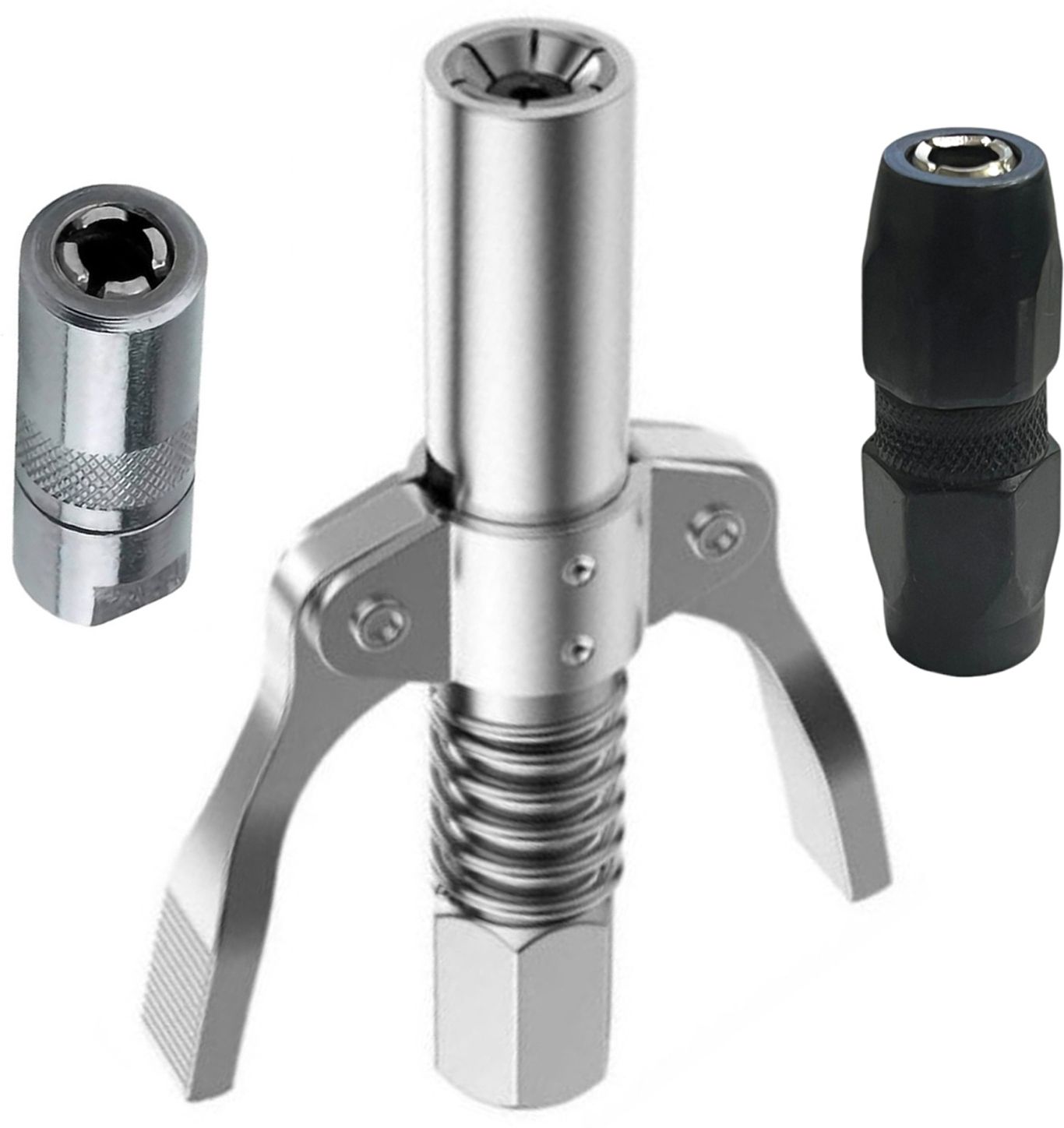 Grease Gun 4 Jaw Adaptor Black & Silver, Grease Gun Coupler Manual Dispenser-image-23