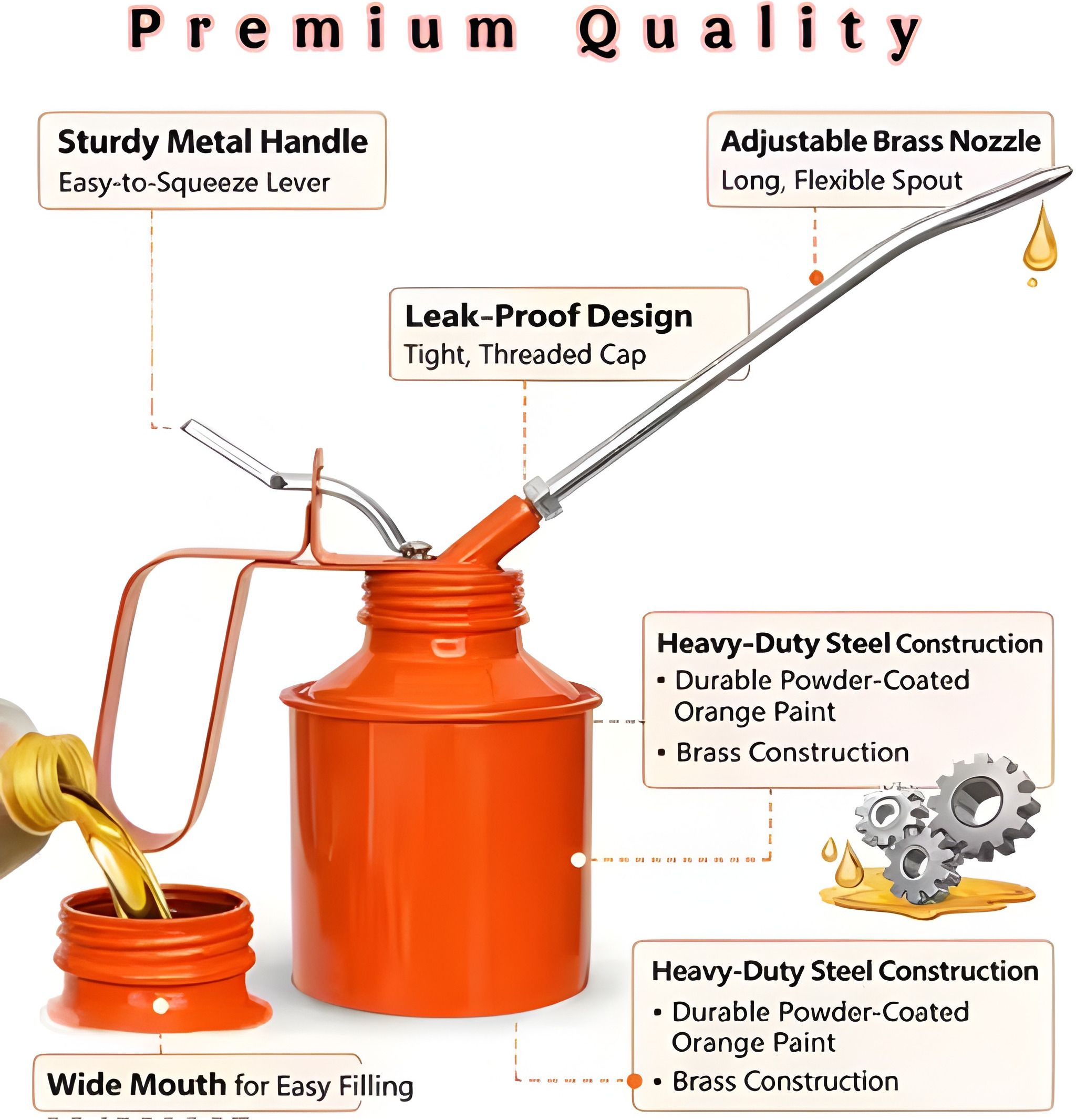 Lubricant Oil Can 1/2 print Manual Dispenser-image-20
