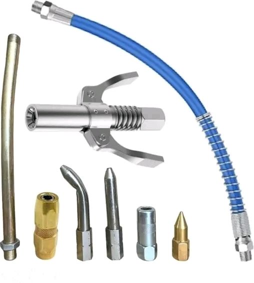 Combo Grease Gun Set with Locking Coupler 10000psi & 12inch Flexible Hose Pipe Manual Sprayer-image-24