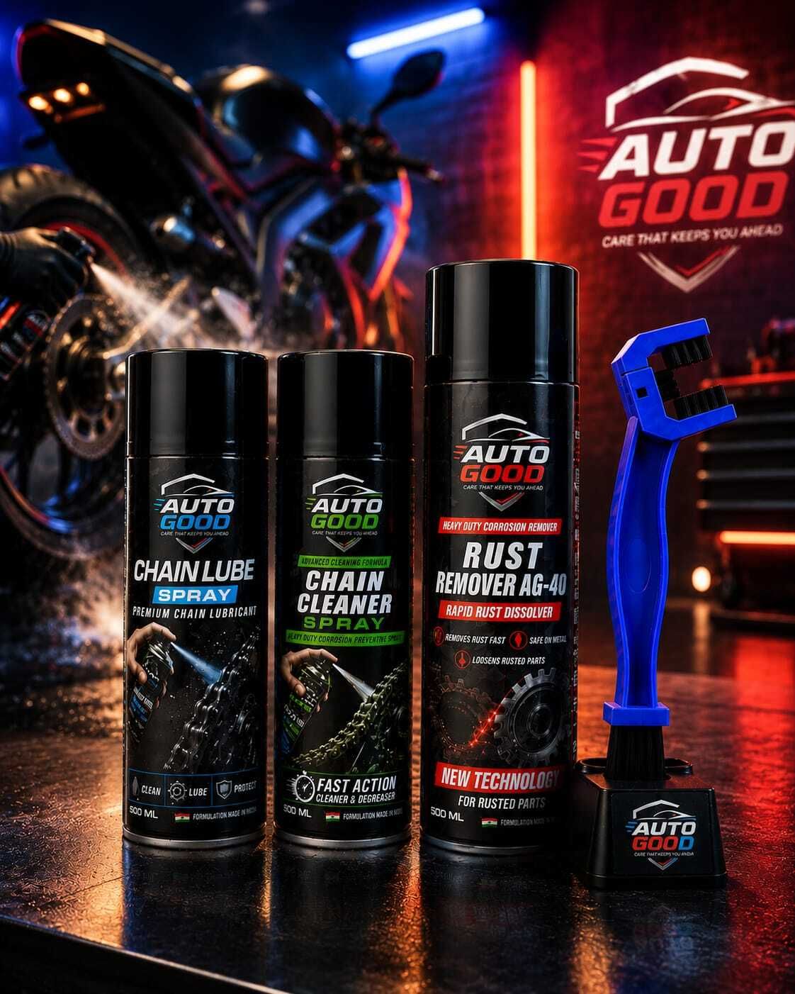 auto good AG Premium Bike Chain Cleaning & Protection Combo Pack with Brush 1500 ml Manual Sprayer-picture-45