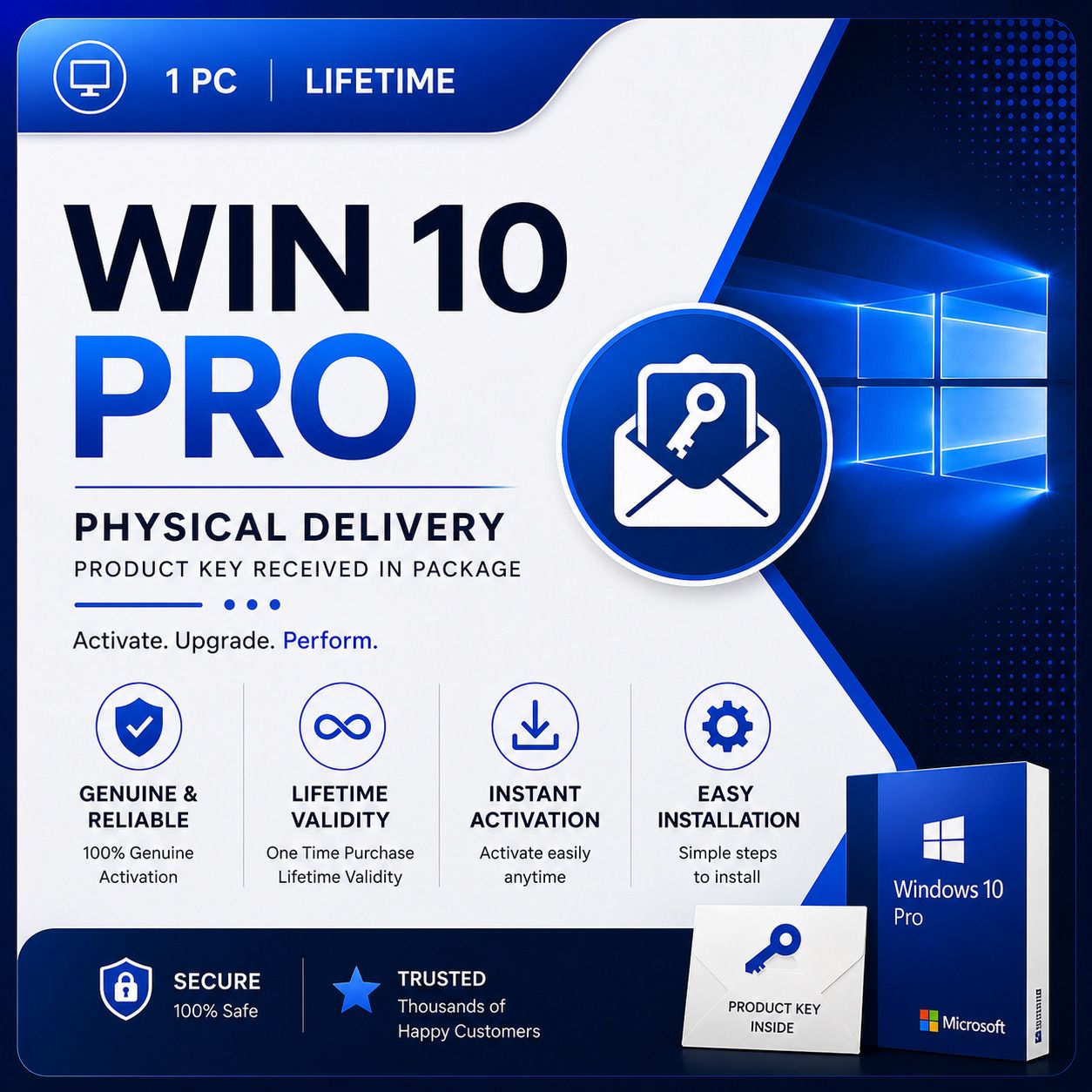 MICROSOFT Windows 10 Professional Product Key 32/64 Bit Unlimited Re-installation Physical Delivery-image-45