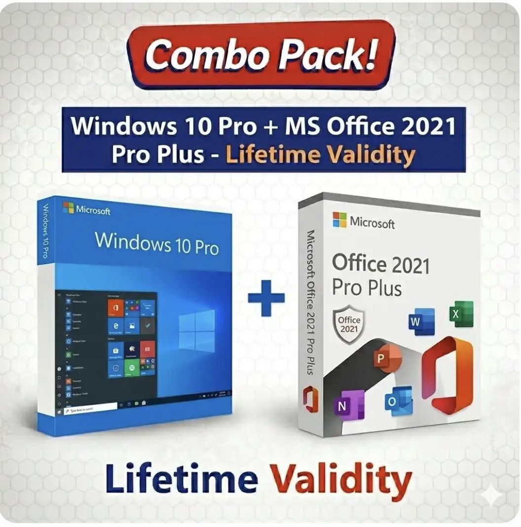 MICROSOFT Office 2021 Pro Plus & Windows 10 Pro Activation key Lifetime Validation 32/64 bit (24/7 Customer Support) (Combo Pack)-image-13