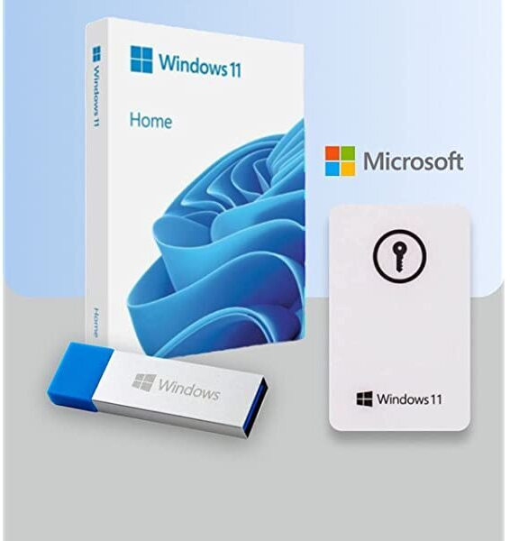 MICROSOFT Windows 11 Home FPP Box Pack (1 User, Lifetime Validity) Activation Key Card with USB 3.0 - Full Retail Pack 64/32 BIT image 1