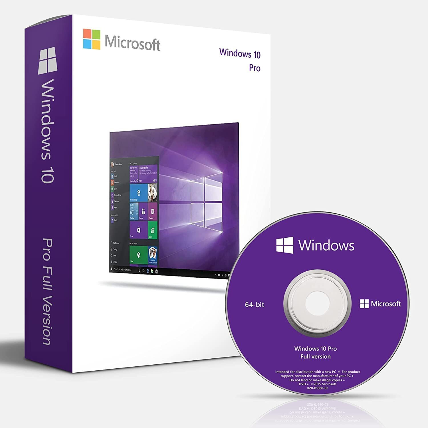MICROSOFT Windows 10 (1 User/PC, Lifetime Validity) DVD OEM Pack English Version 64/32 Bit image 1