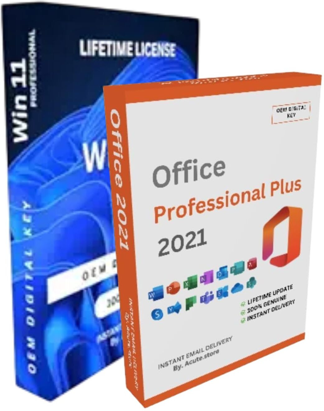ACUTE.STORE Window 11 Professional + Professional Plus 2021 Combo Pack | 1 User/Pc Lifetime Validity | Unlimited Reinstallation (Quick Delivery) | 32/64 bit image 1