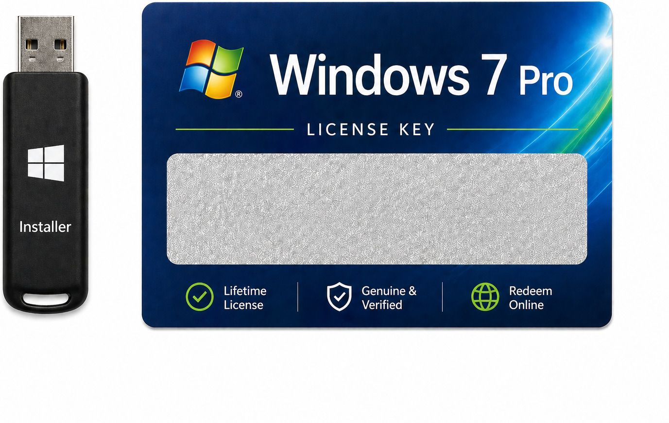 Gamework Windows 7 Pro License Key with Installation Pendrive USB Windows 7 Pro Redeem Code with USB Installer Media x32 x64 Operating System License - Free USB for Windows 7 Professional-picture-33