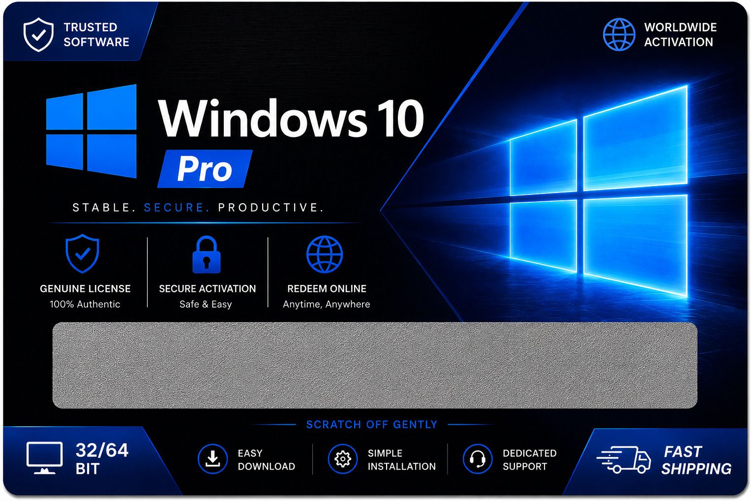 Gamework Win10Pro-SCRKEY36 Standard Edition x32 x64 Operating System License-image-22