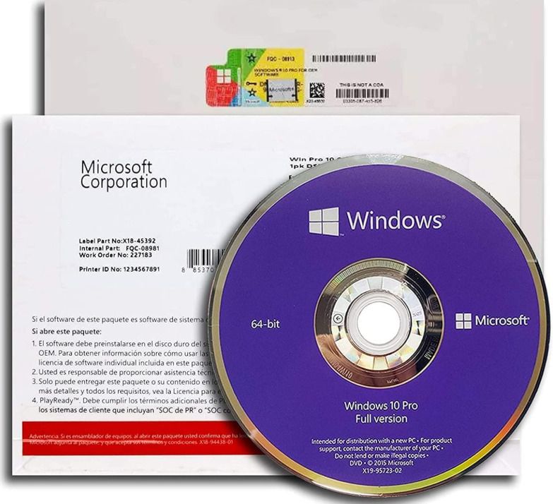 SoftwareXDA Windows 10 Pro Activation Licence Product Key - Lifetime - 1 PC 64 BIT/32 BIT