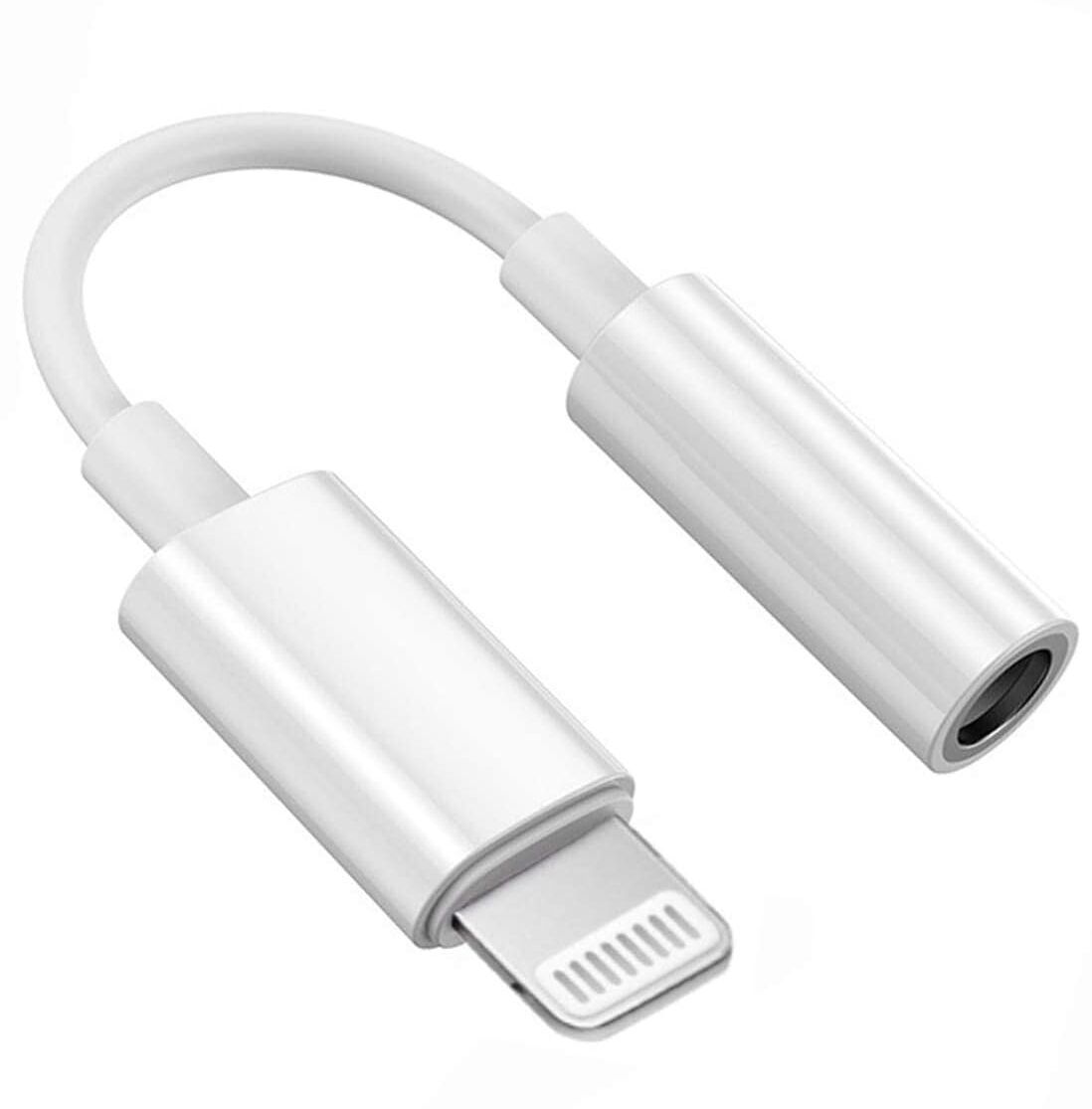 RuhZa White Lightning to 3.5mm Audio Earphones Jack Adapter Phone Converter-image-15