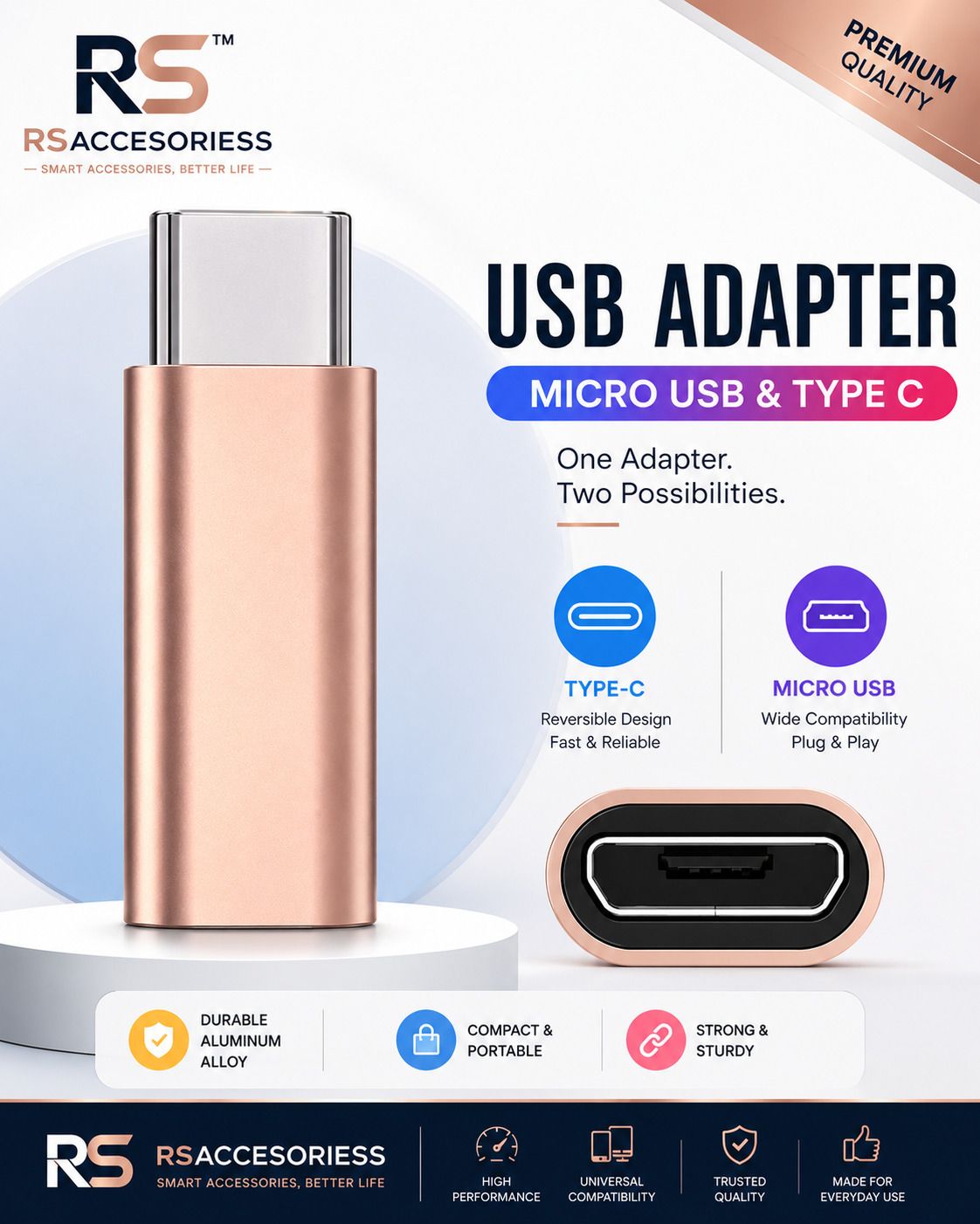 RSACCESORIESS USB Type C, Micro USB OTG Adapter-image-10