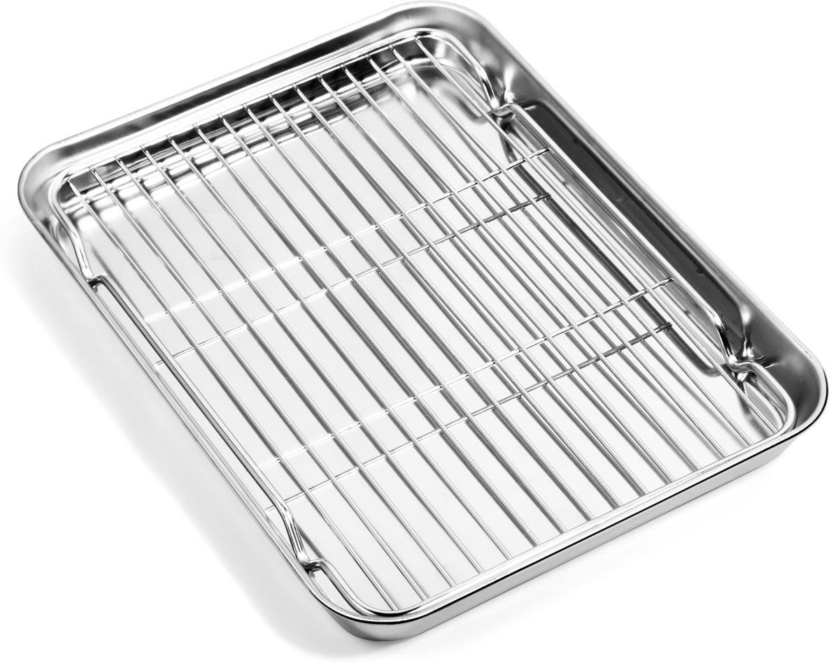 Cooling Rack with Drip Tray for Baking, Roasting & Cake Cooling 0 Slice Toast Rack-image-36