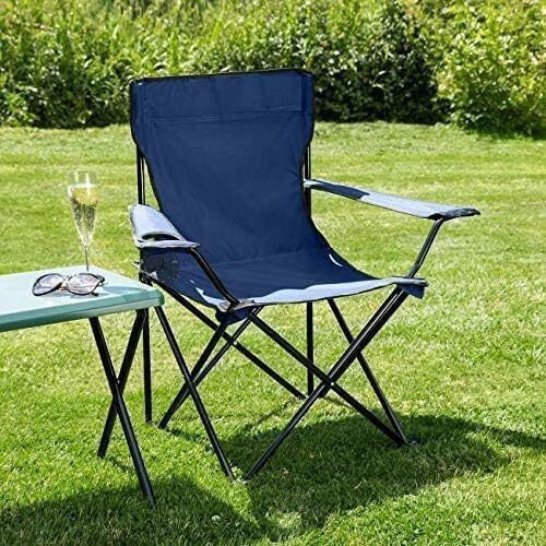 Folding Camping Chair Portable Fishing Beach Outdoor Collapsible Chair Foldable Steel, Polyester Inversion Chair