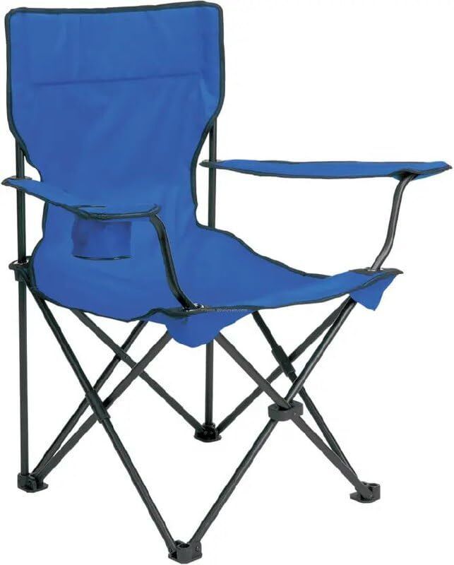 Folding Chair with Arm Rest Cup Holder Cam