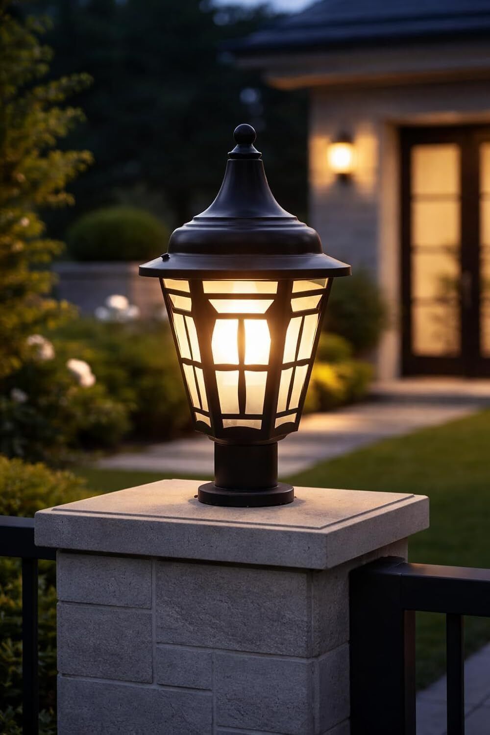 Weather Resistant Outdoor Gate Lamp | Weatherproof Pillar gate Light for Garden & Compound Wall | Pillar Lights for Garden, Patio, Boundreis or Entryway (Pack of 1, Without Bulb) Gate Light Outdoor Lamp-image-35