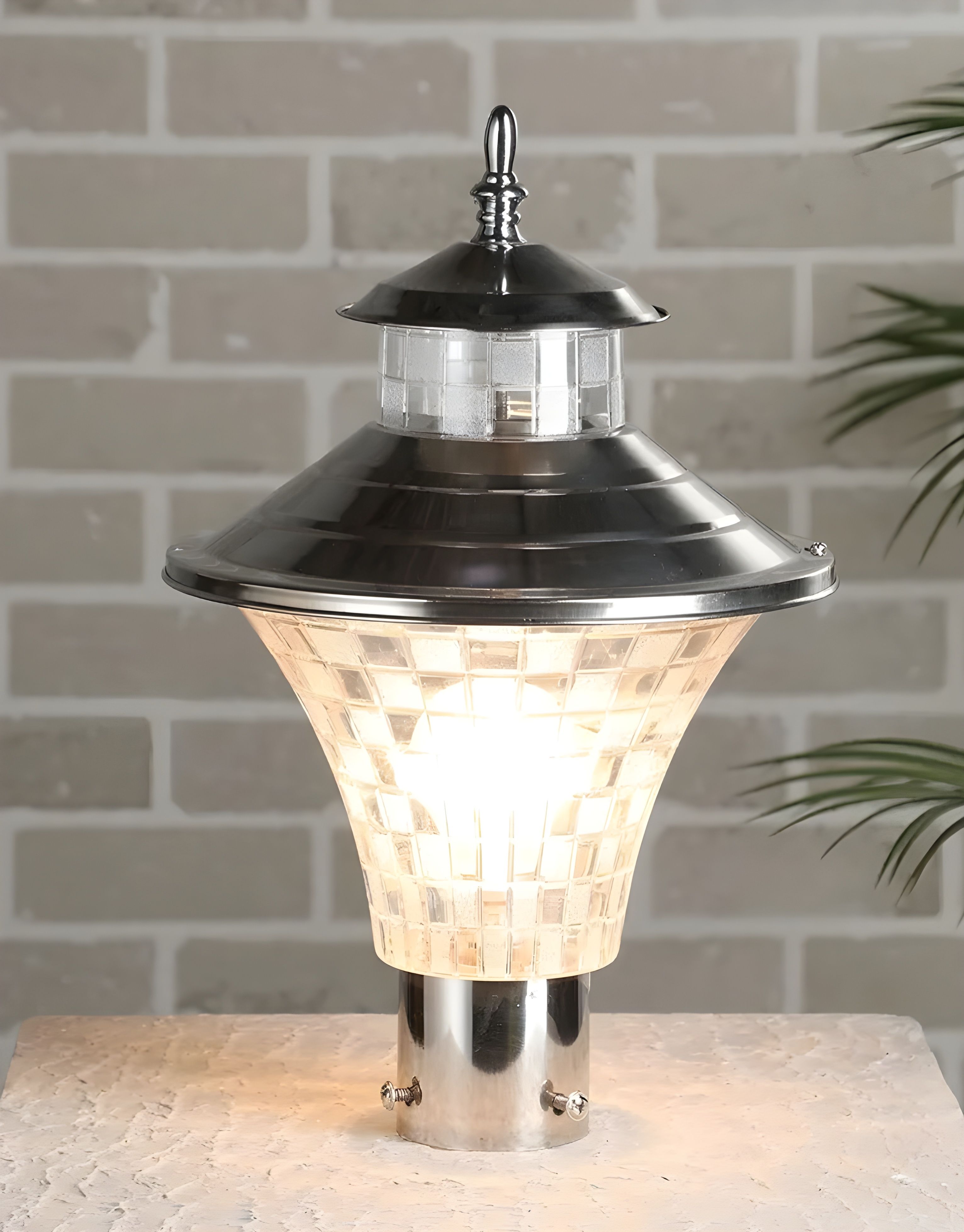 Steel and plastic Outdoor Waterproof Elegant Design Gate Light Energy Efficient Decorative Exterior Fixture for Garden Pillars, Entry Gates, Porch, Driveway and Fence Posts (WITH BULB, 1, Pack) Gate Light Outdoor Lamp-image-45