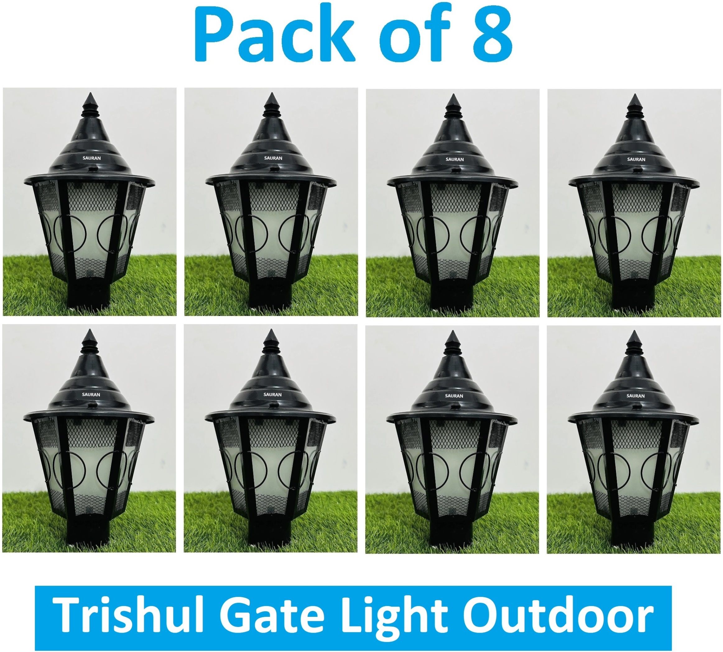 sauran Pack of 8 Polycarbonate Trishul Outdoor Main Gate Light DL06 OMG39.4 Gate Light Outdoor Lamp-picture-11