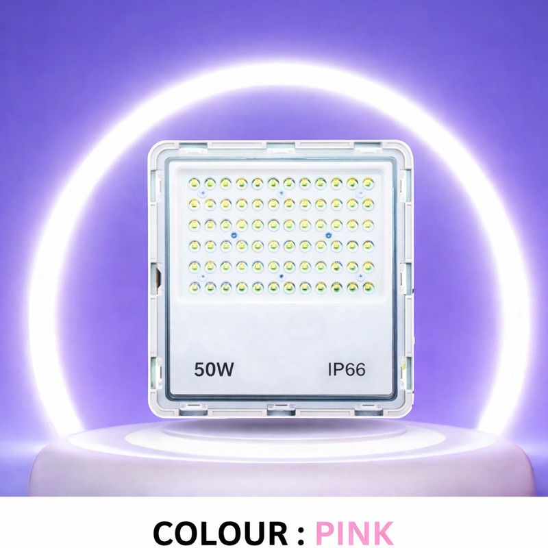 spark world Lens Flood light extra life 50 Watt LED light pack of 1 (PINK) Flood Light Outdoor Lamp-picture-34