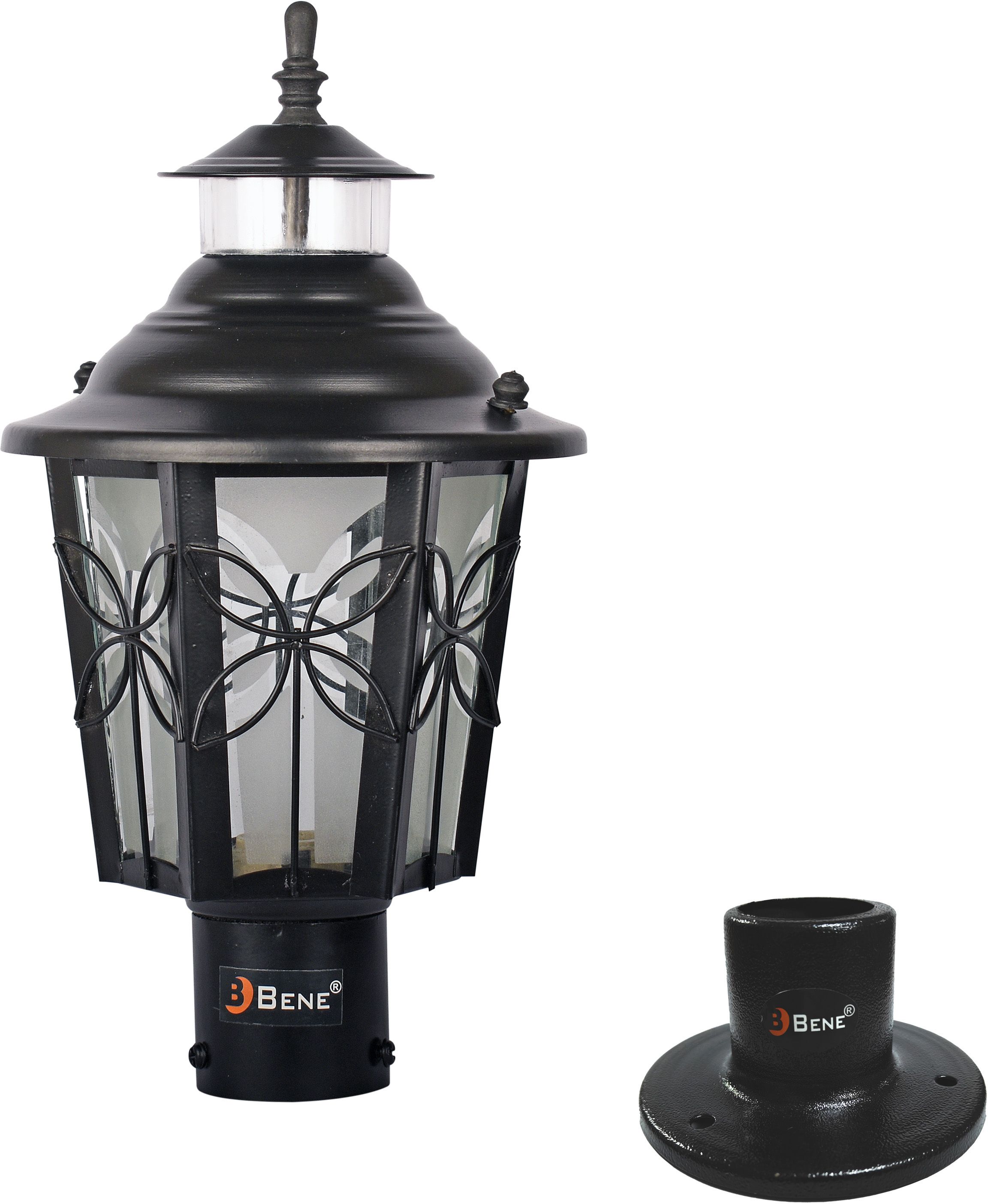 Garden Light Lily 22 cm with Base Stand (Black, Pack of 1 Pc) Gate Light Outdoor Lamp-image-43