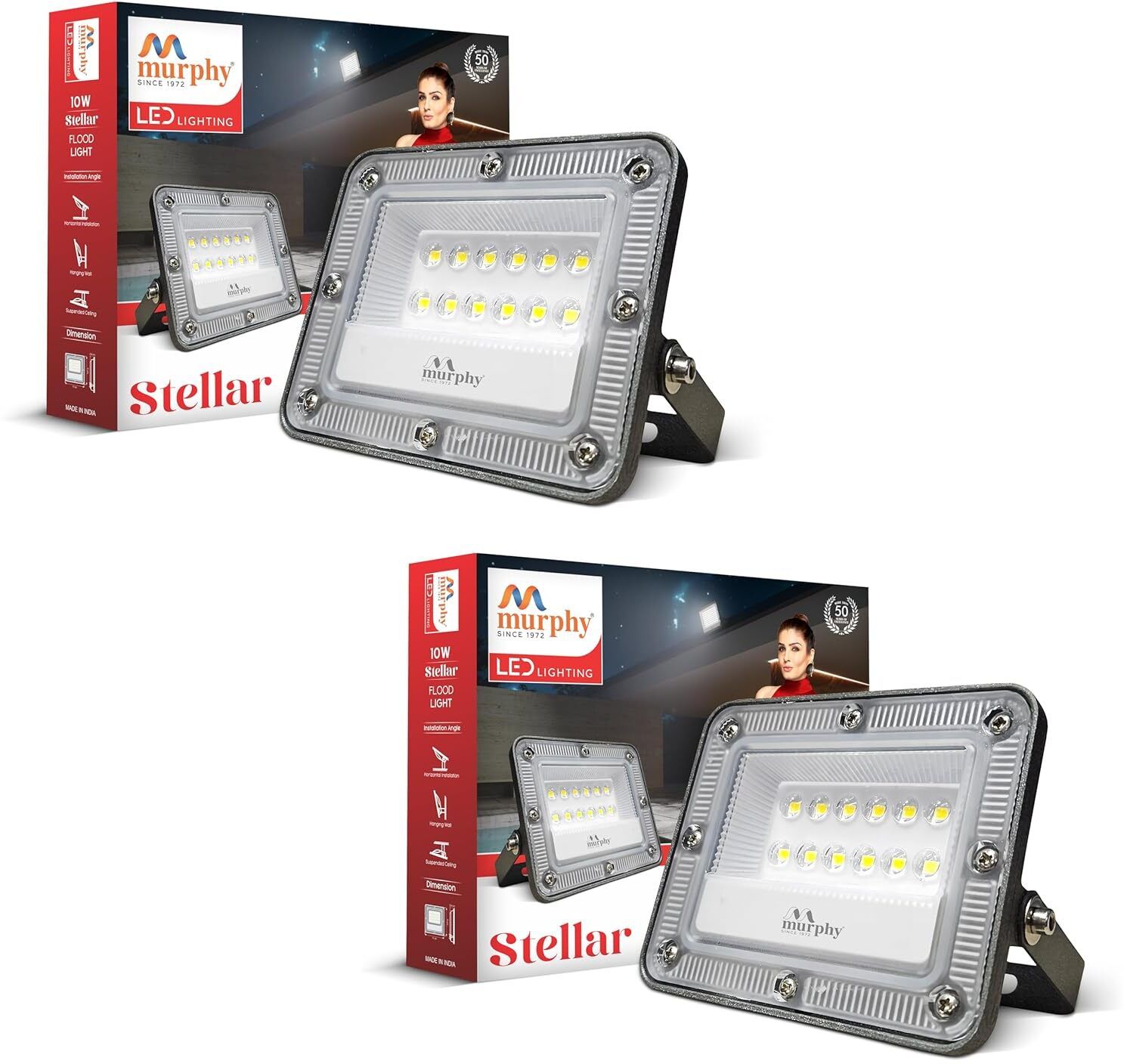 Stellar 10W LED Flood Light Cool White | High Brightness Outdoor LED Pack of 2 Flood Light Outdoor Lamp-image-29