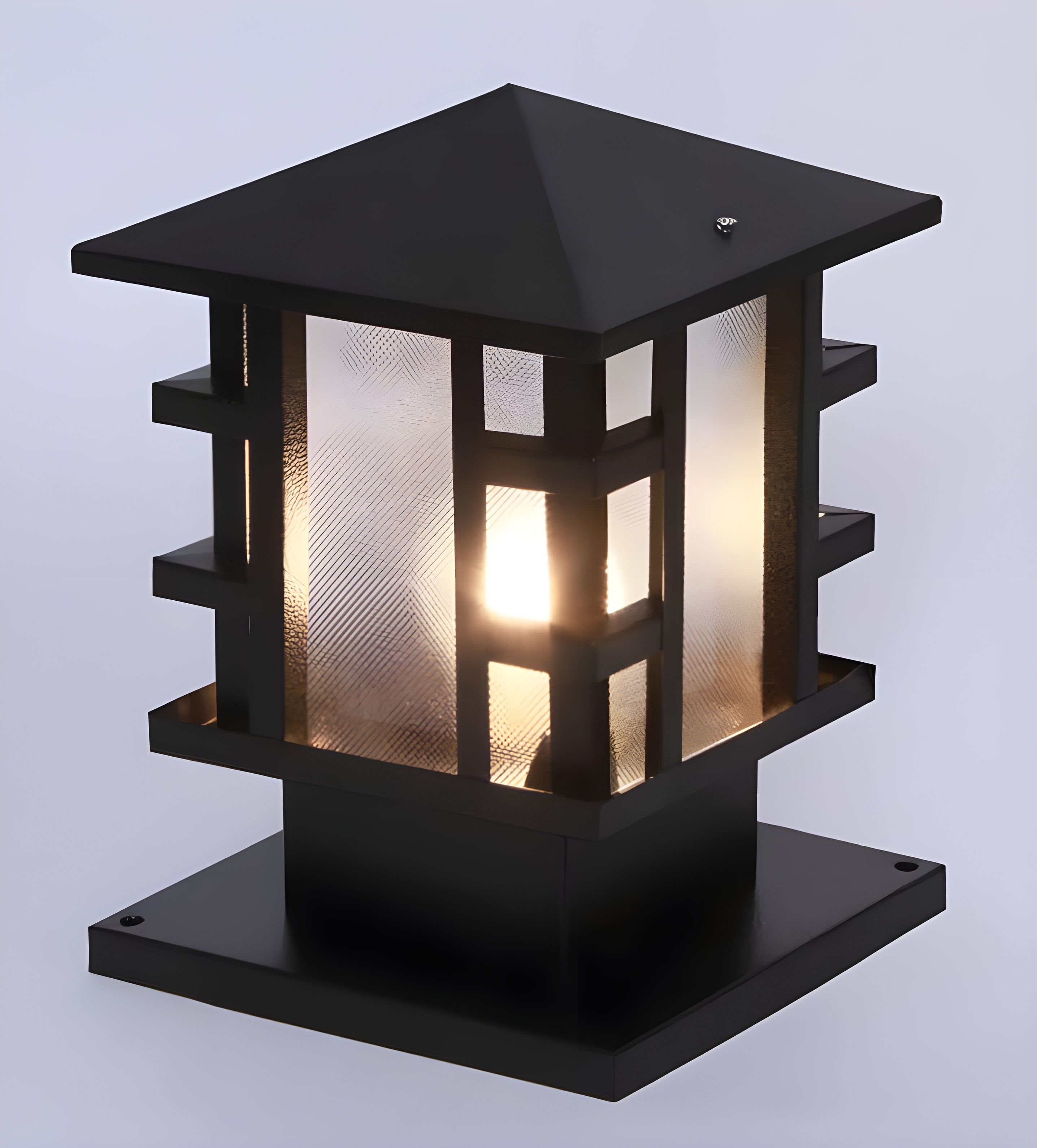 Black Metal Outdoor Waterproof Italian Design Gate Light Energy Efficient Decorative Exterior Fixture for Entry Gates, Garden Pillars, Porch, Boundaries, Driveway (With Bulb, 1, Pack) Gate Light Outdoor Lamp-image-45