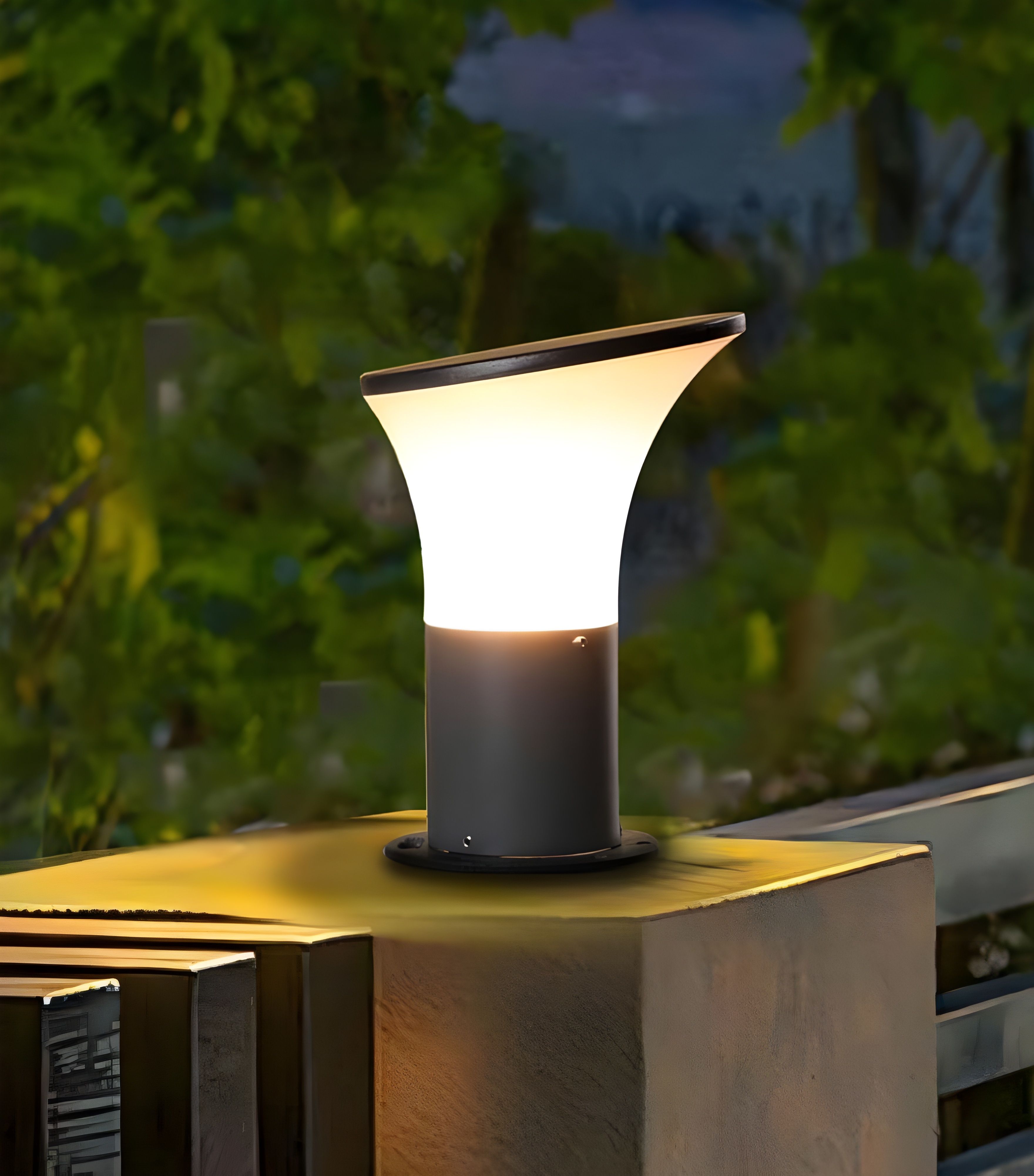 Modern Curved Outdoor Gate Light Bulb not Included | Waterproof LED Pillar Lamp for Garden, Boundary Wall, Entrance & Terrace | Grey | Pack of 1 Gate Light Outdoor Lamp-image-45