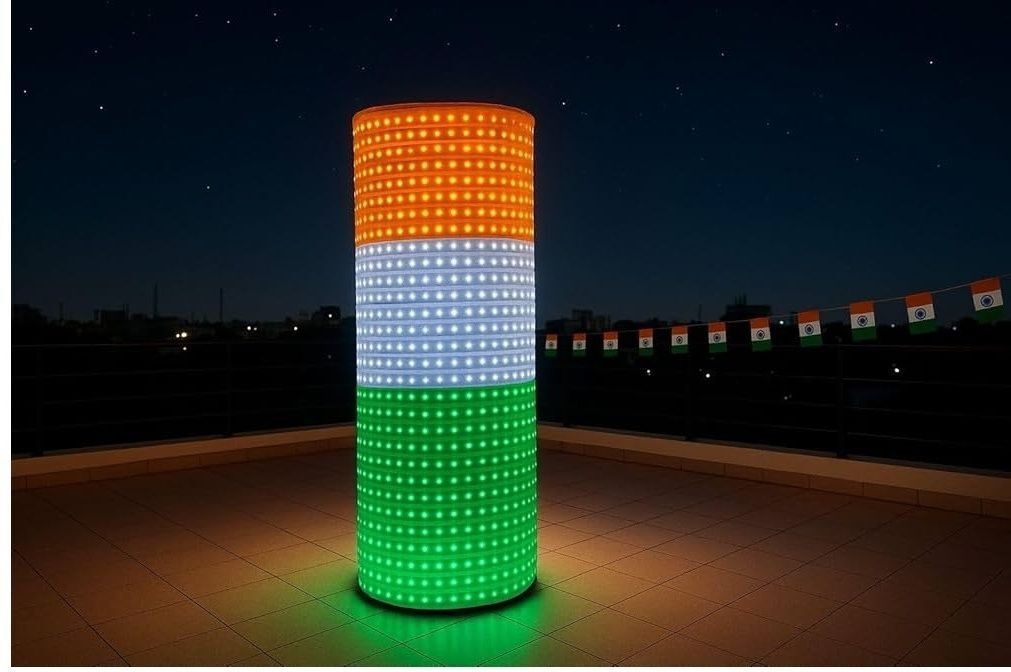 Indian Tiranga Flag (3 in 1) Tricolor LED Rope Light {12 Mtrs. Roll} – Ultra Bright SMD 2835 LED | Waterproof IP65 Plug & Play Strip Light | Orange, White, Green | Flexible LED Strip | For Indoor/Outdoor Use For Home & Event Decoration. Post Light Outdoor Lamp-image-19