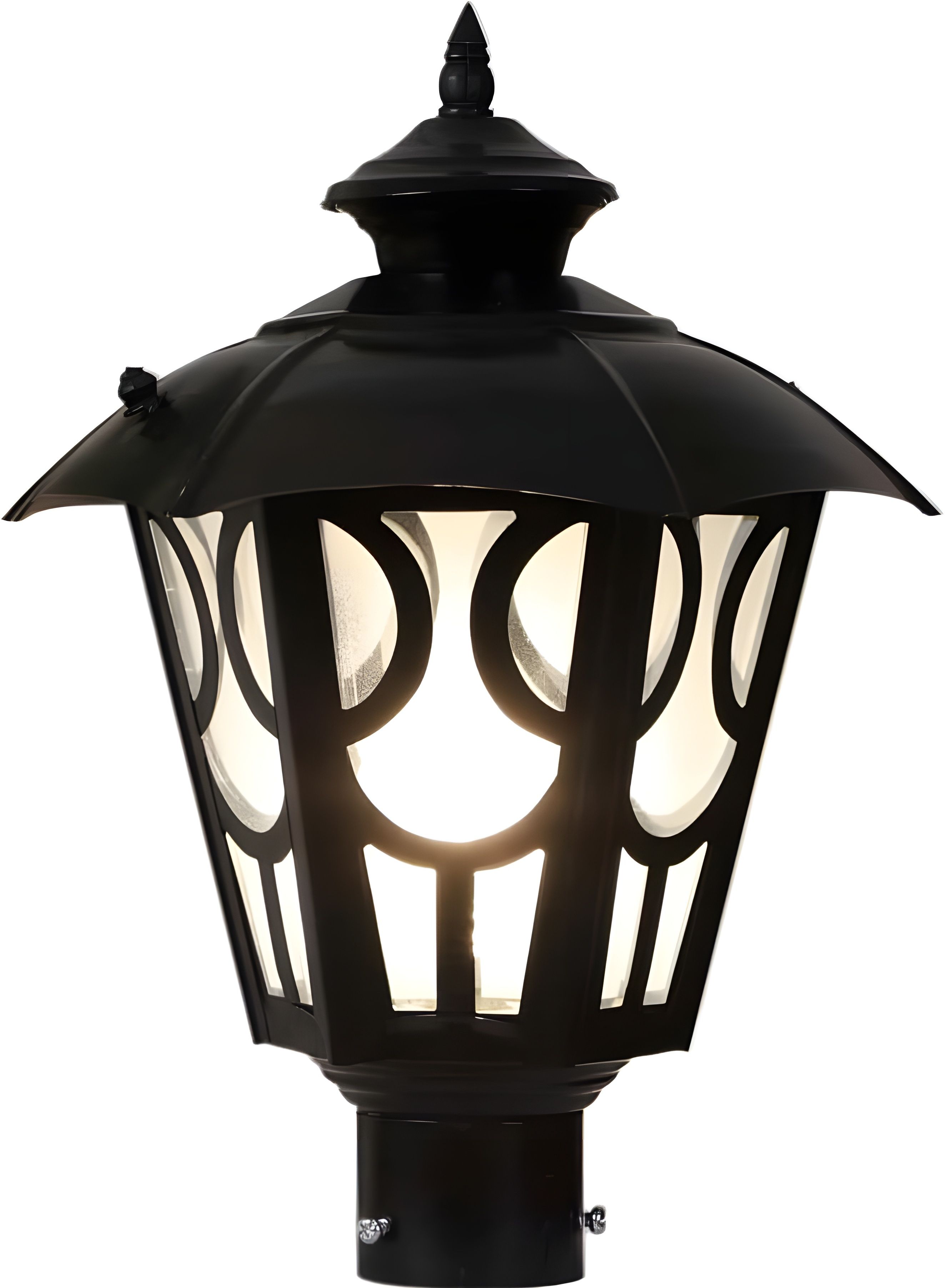 Black Metal Outdoor Waterproof Umbrella Design Gate Light Energy Efficient Decorative Exterior Fixture for Entry Gates, Garden Pillars, Porch, Boundaries, Driveway (without Bulb, 1, Pack) Gate Light Outdoor Lamp-image-42