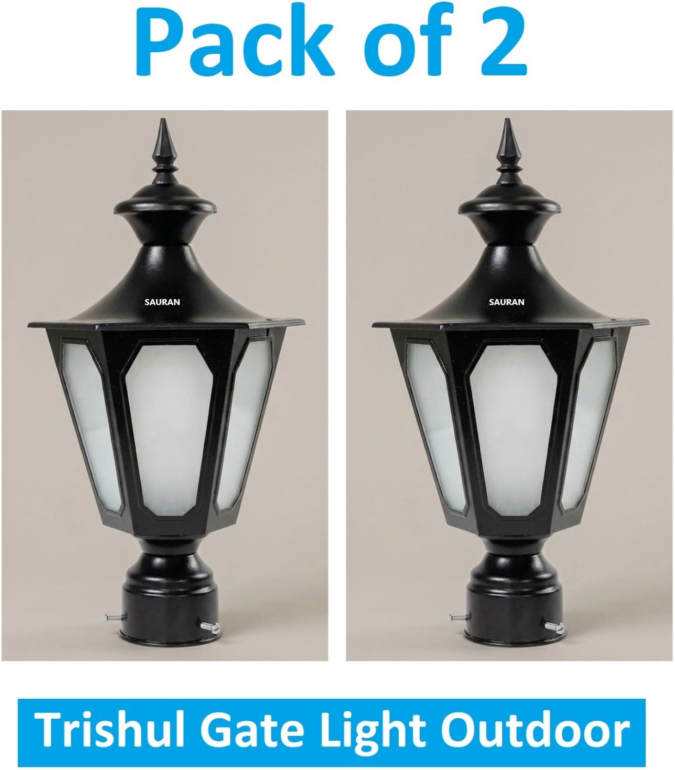 Pack of 2 Polycarbonate Trishul Outdoor Main Gate Light DL06 OMG43.2 Gate Light Outdoor Lamp-image-20