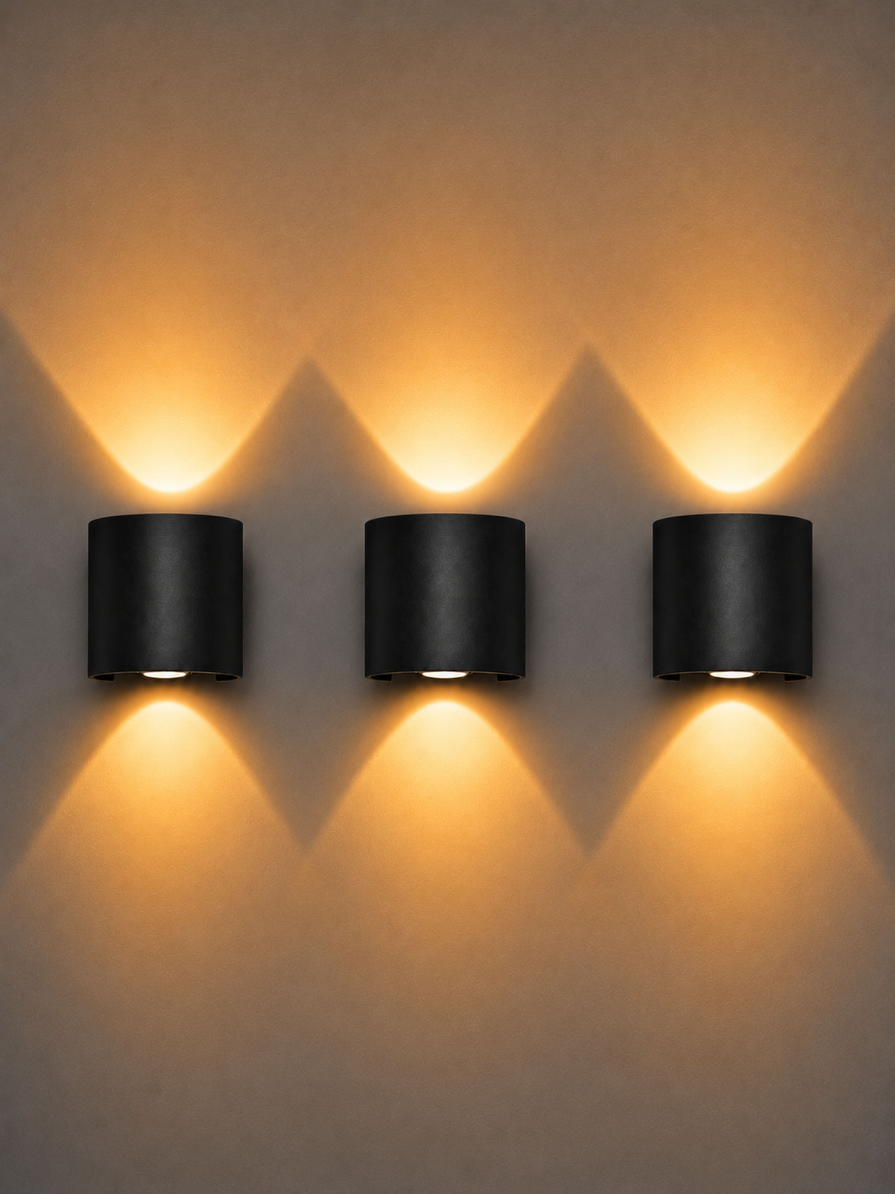 LED Wall Lamp, Up and Down Wall Light, Step Light, Waterproof, Interior Exterior Wall Light, Warm White (Pack of 3) Post Light Outdoor Lamp-image-27
