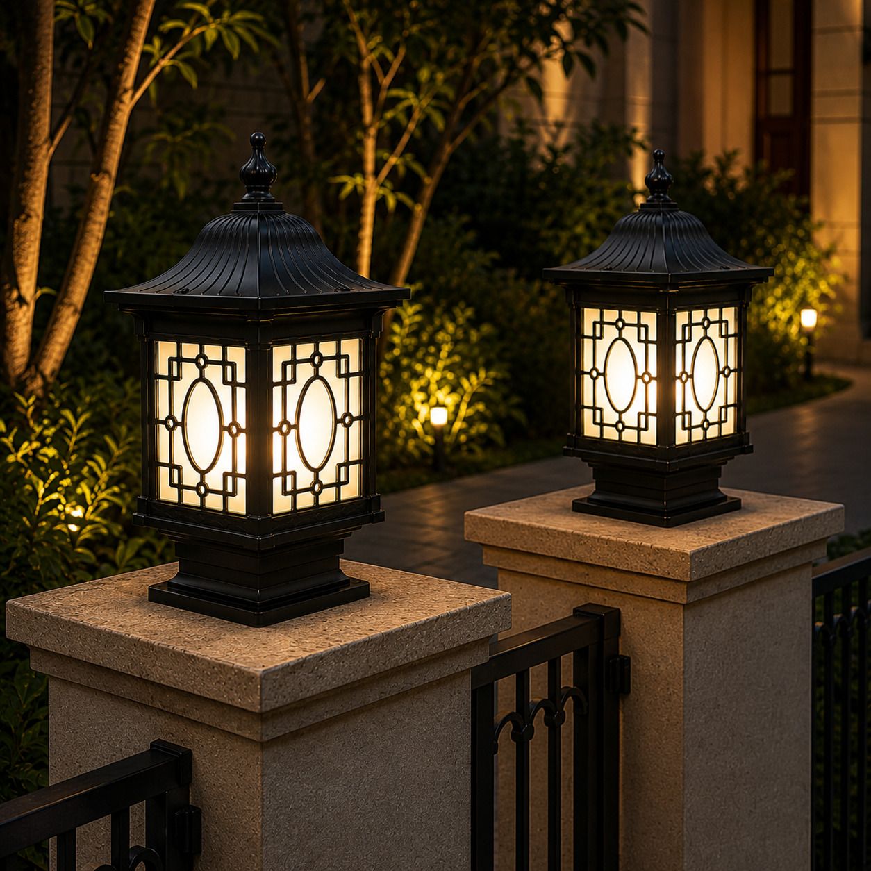 2 P 1260 GATE LIGHT Post Light Outdoor Lamp-image-11