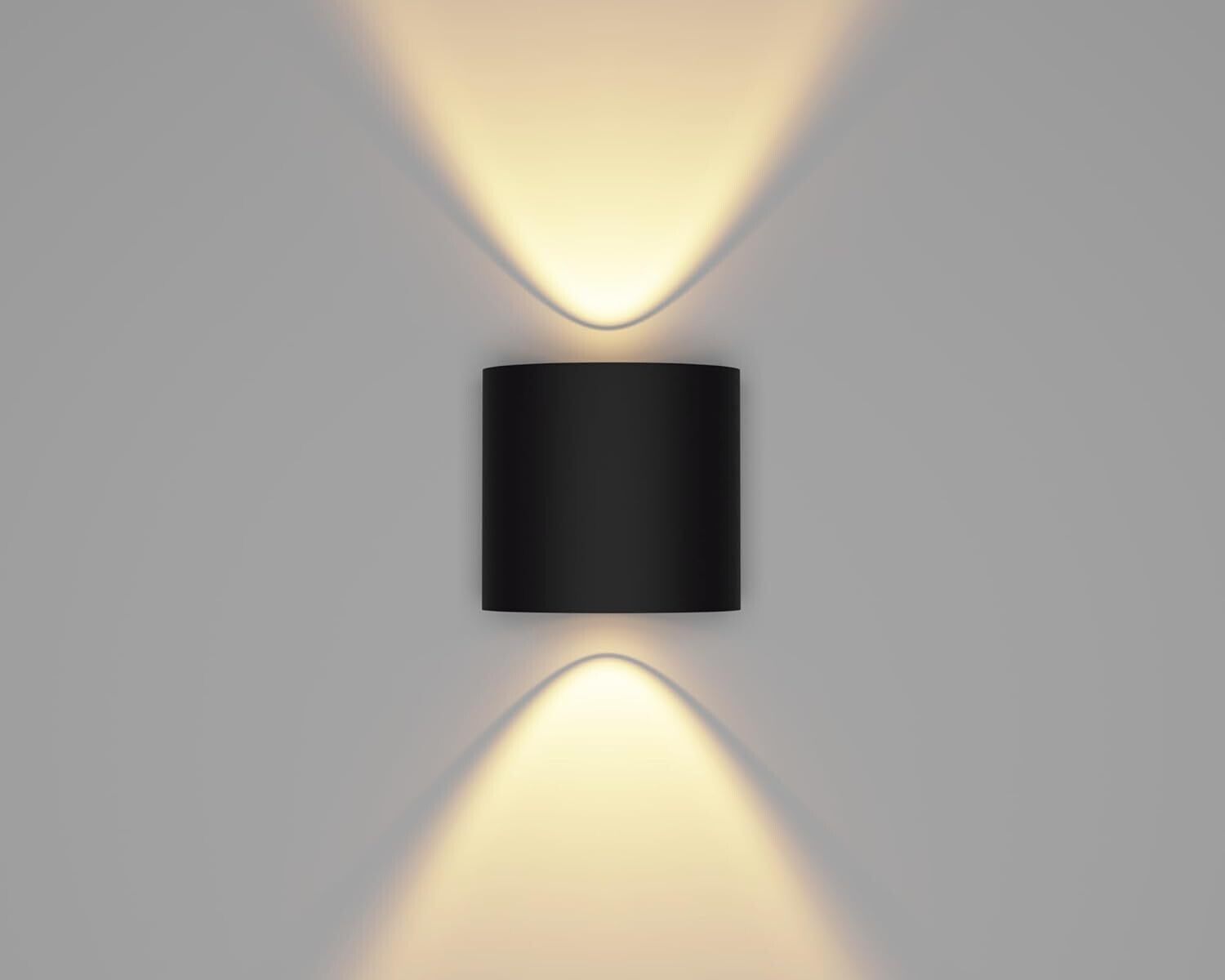 2 Way LED Indoor & Outdoor Lamp Up/Down Right/Left Elevation Light Rustproof & Waterproof Aluminum Body Black (Warm White) Post Light Outdoor Lamp