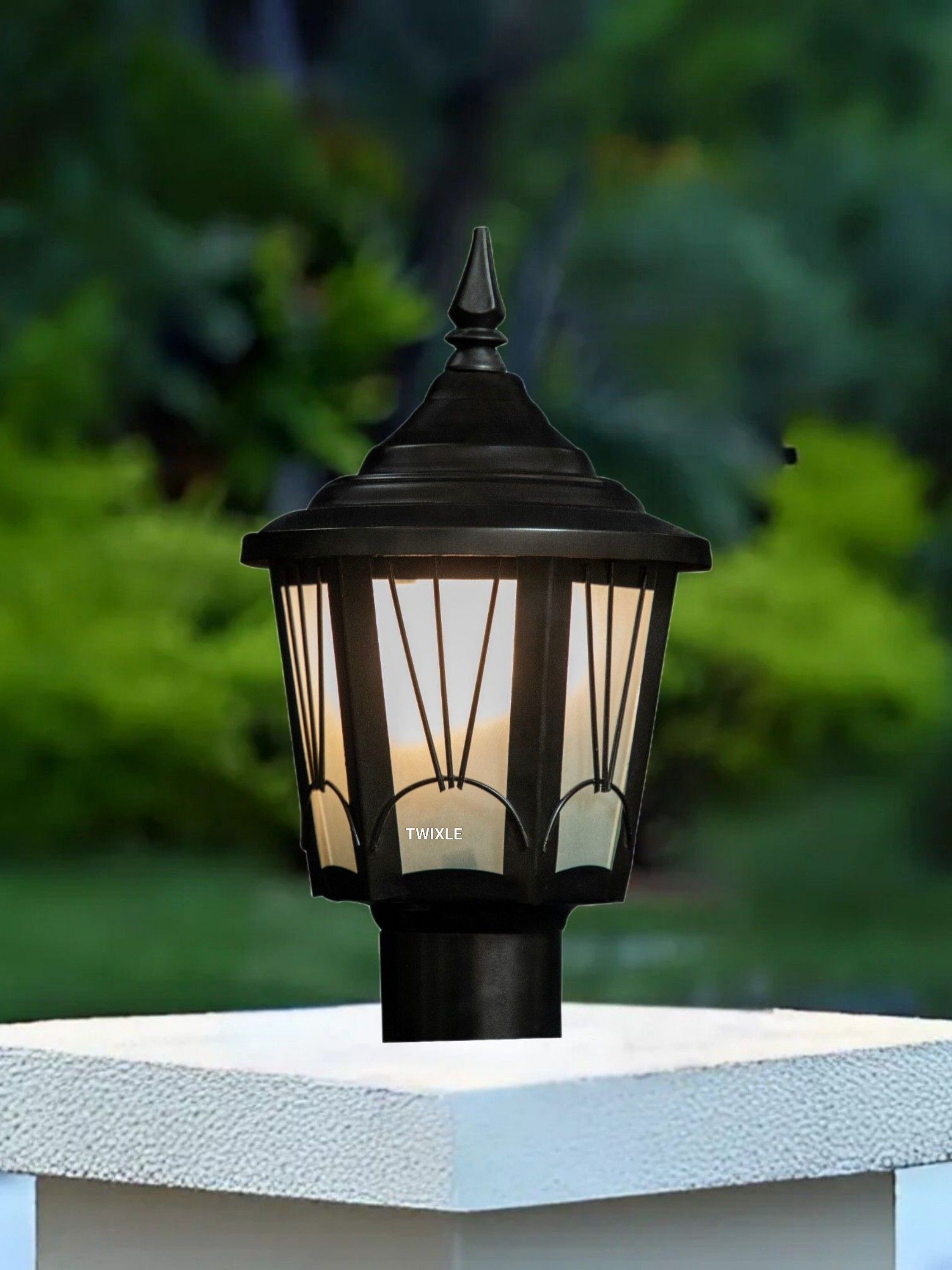 glomzy Black Metal Outdoor Waterproof Elegant Design Gate Light Energy Efficient Decorative Exterior Fixture for Garden Pillars, Entry Gates, Porch, Driveway and Fence Posts (with Bulb, 1, Pack) Gate Light Outdoor Lamp-picture-17